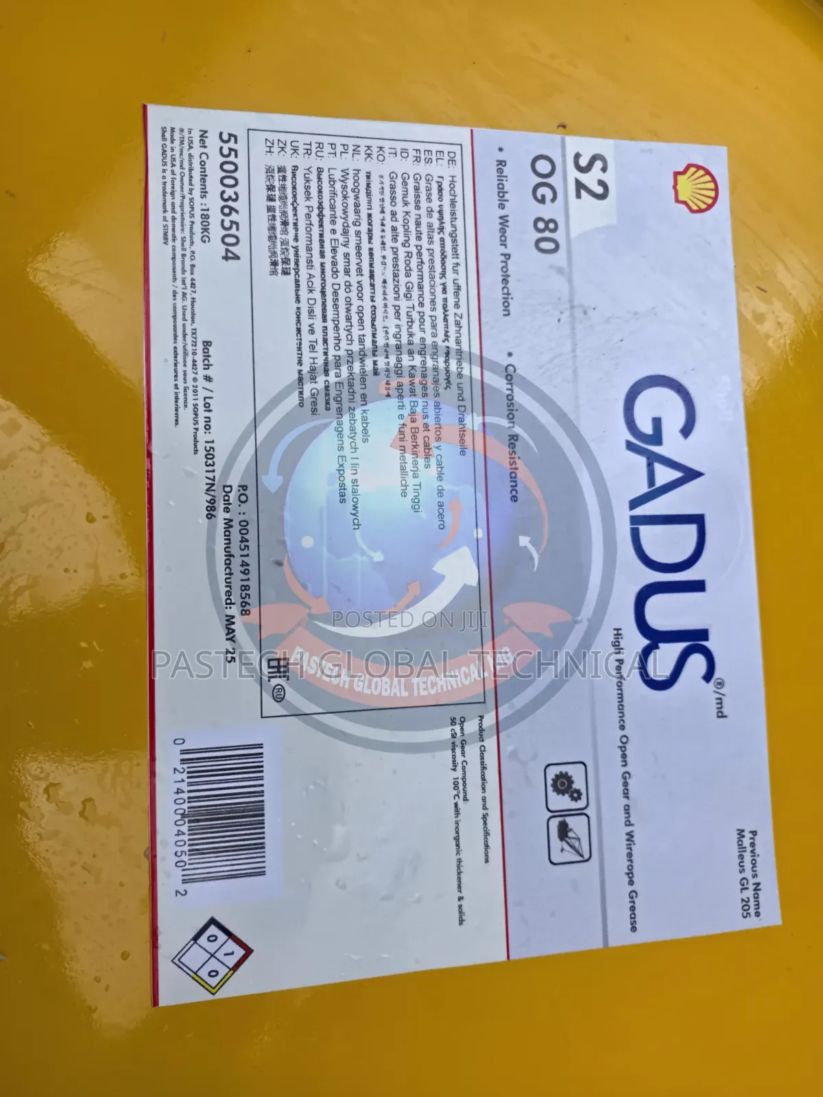 Shell Gadus S2 Og 80// Industrial High Pressure Grease