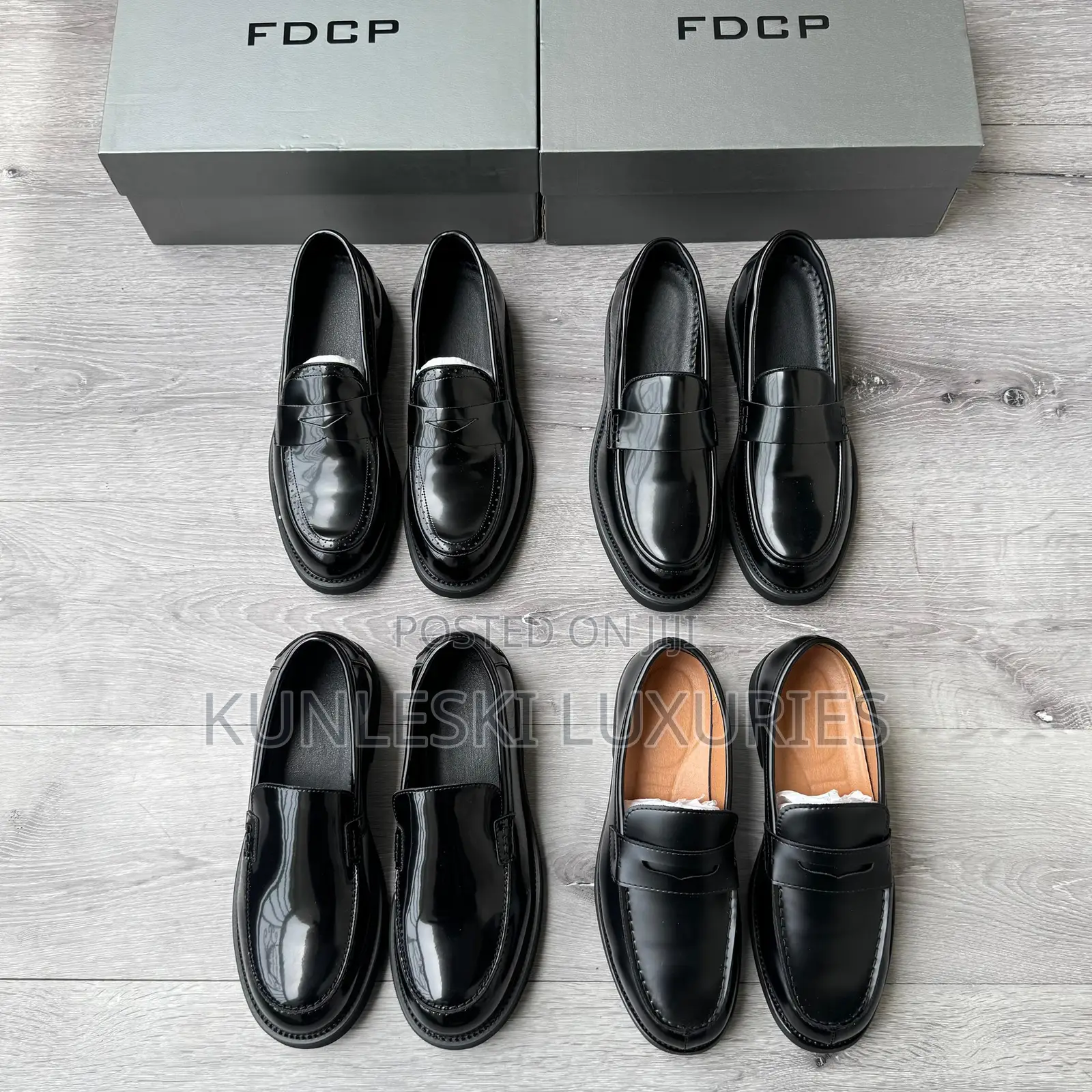 Original FDCP Black Patent Loafers Shoes Collections