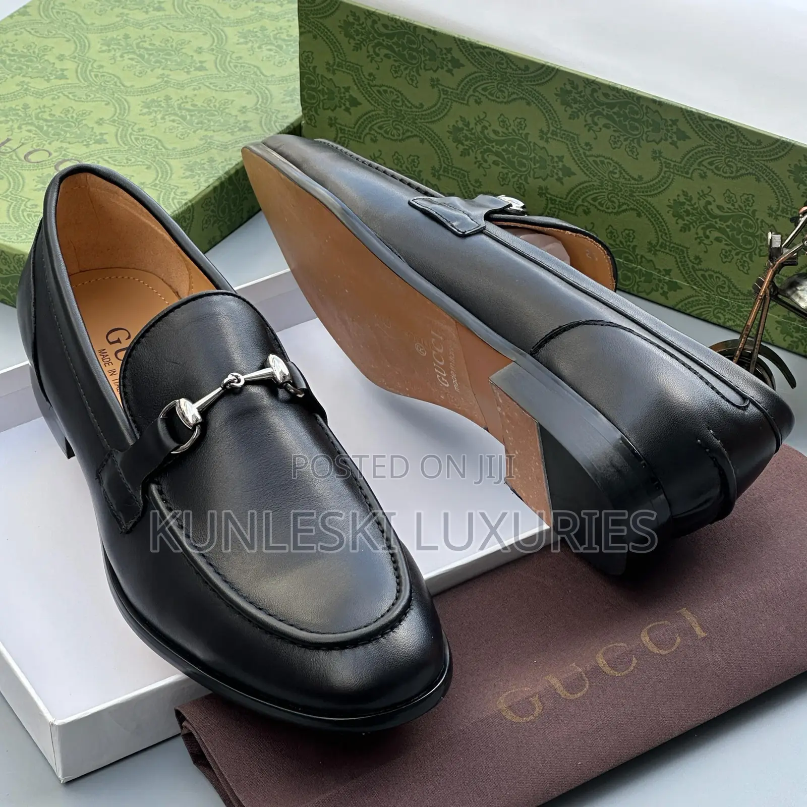 Original Gucci Plain Loafers Shoes