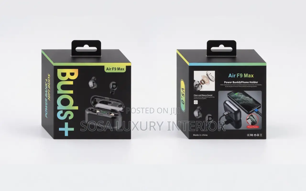 Air F9 Max Buds+ Wireless Earbuds With Power Bank