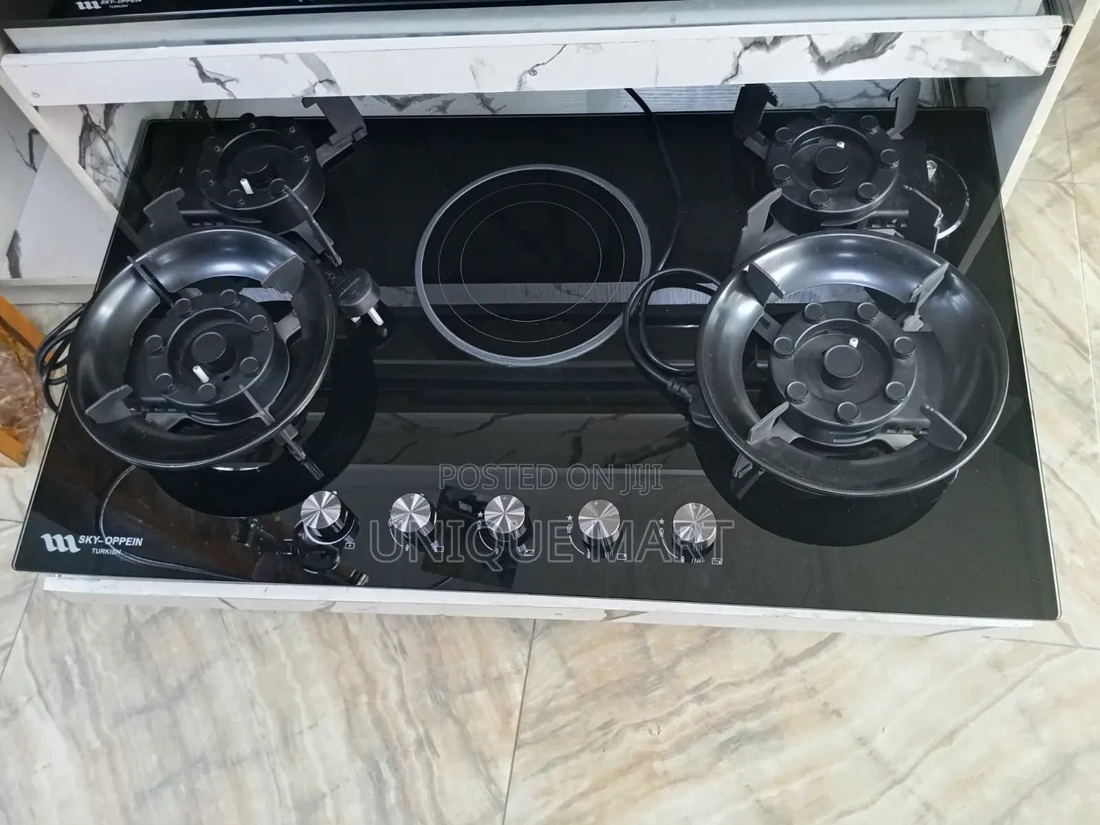 90cm 4 Flip Ups Gas Burner and 1 Center Electric Hotplate. Turkey