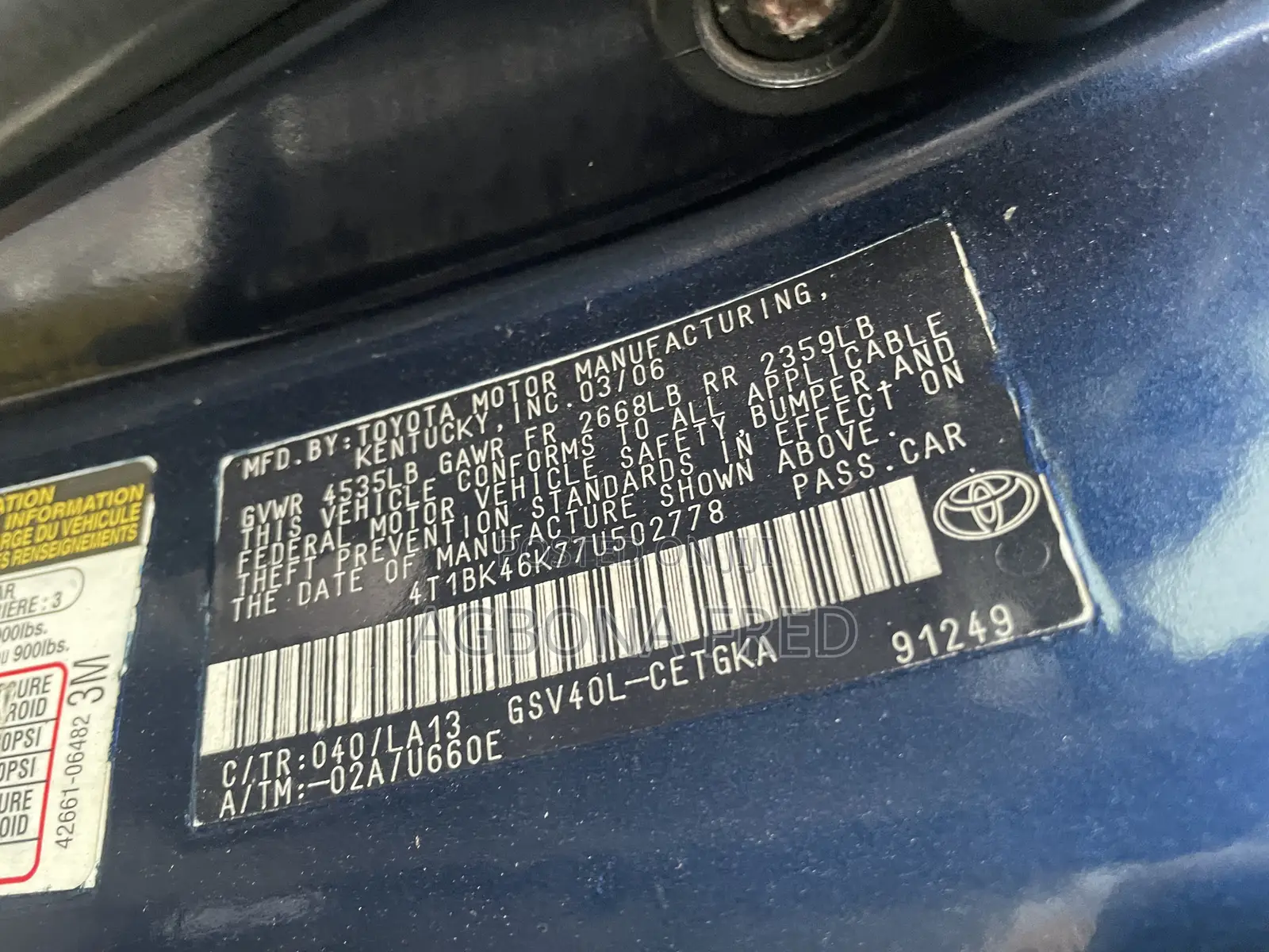 Toyota Camry 2010 Red