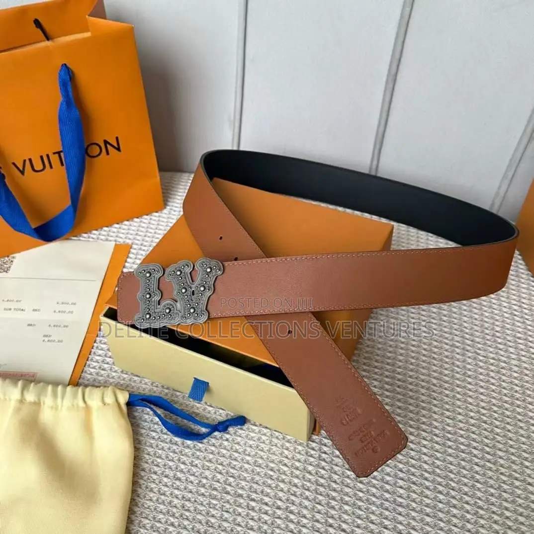 Luxury Update Louis Vuitton Initials Reversible Leather Belt.