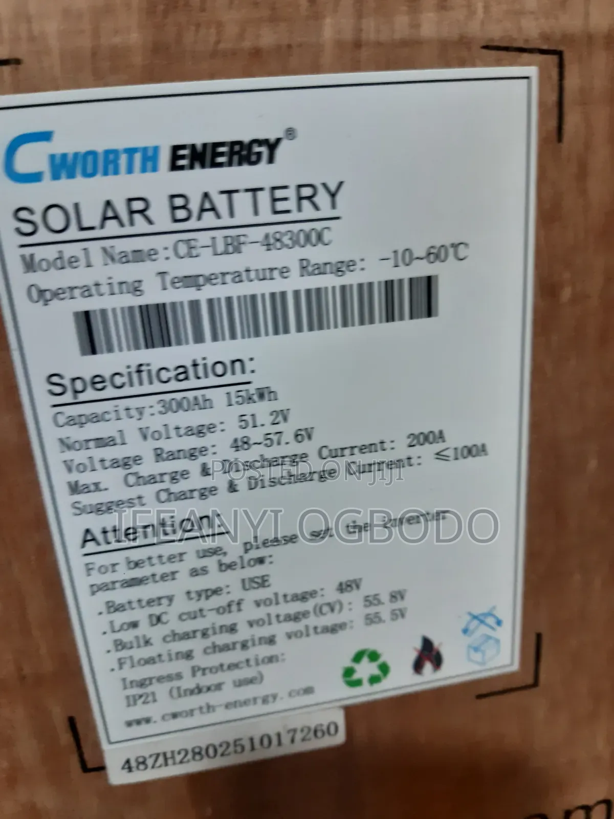 15kwh 51.2v Cworth