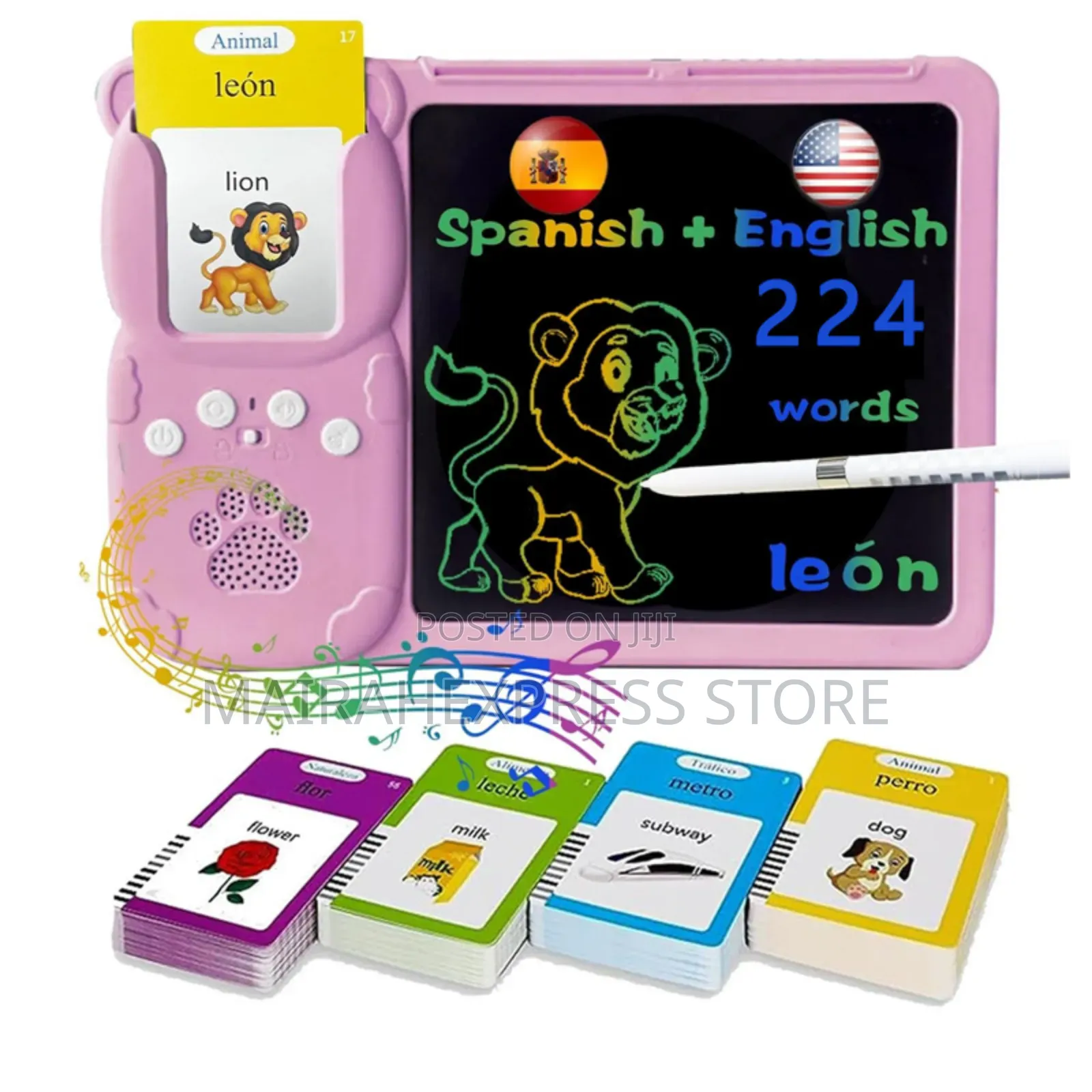 Early Education Device 2in1 LCD Writing Tablet WTH Talking Flash Cards