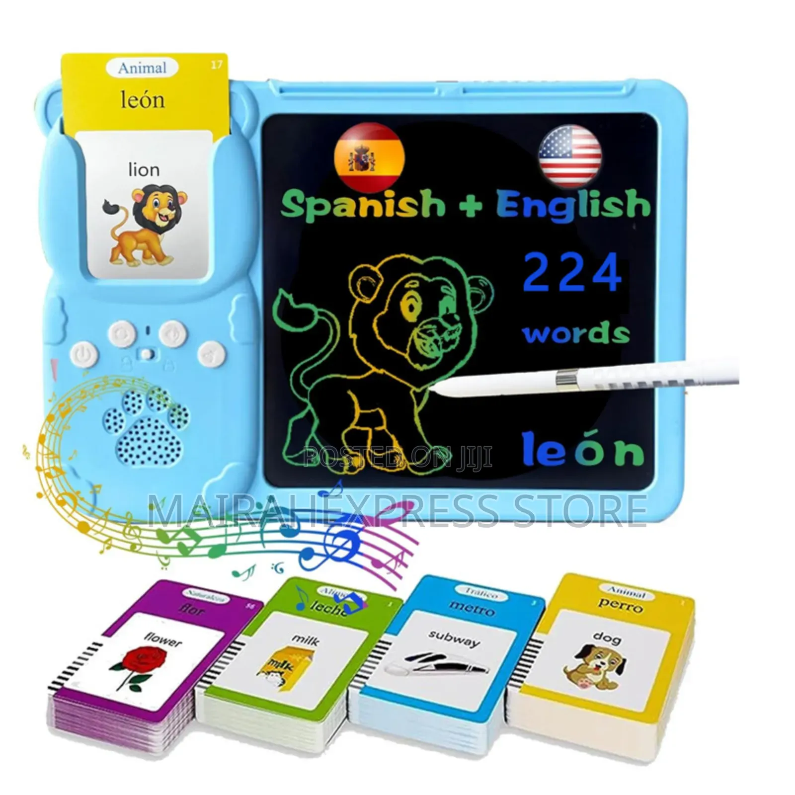 Early Education Device 2in1 LCD Writing Tablet WTH Talking Flash Cards