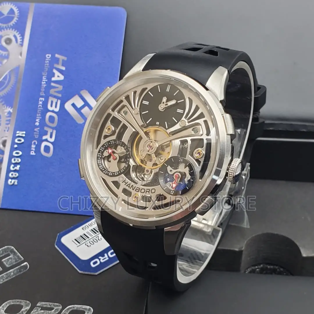 Hanboro Quality Luxury Men Automatic Engine Wristwatch