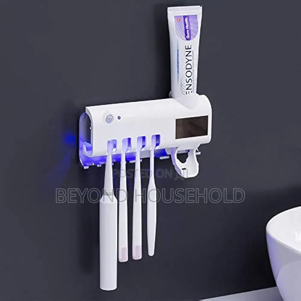 3-in-1 Uv Toothbrush Steriliser Automatic Toothpaste Dispenser Holder