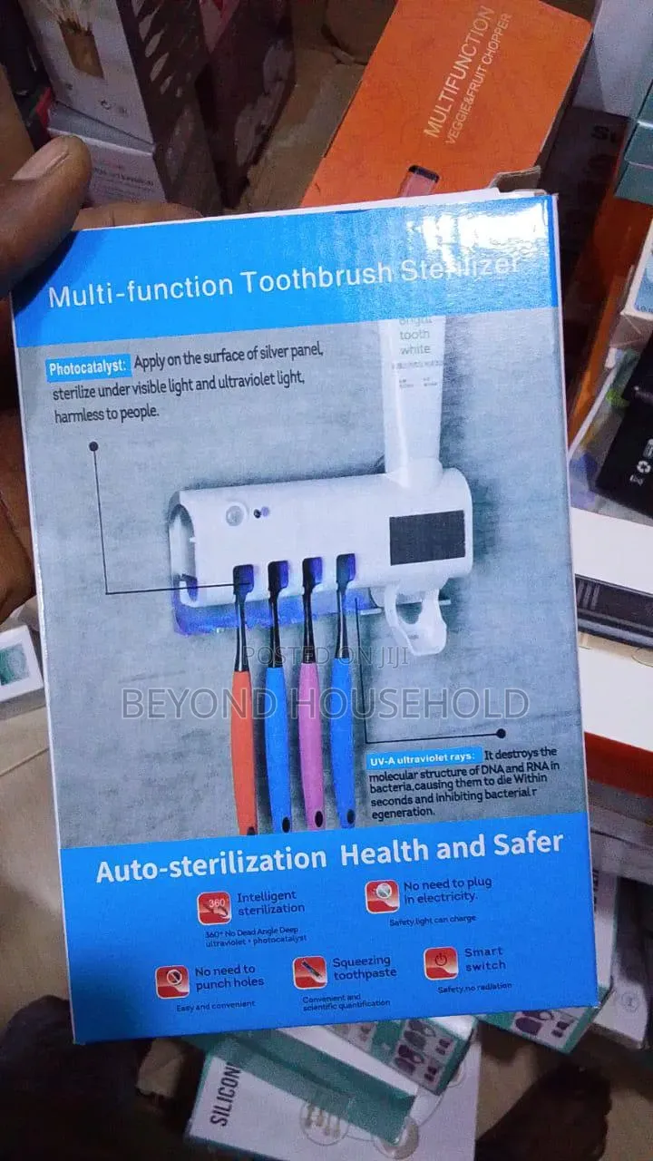 3-in-1 Uv Toothbrush Steriliser Automatic Toothpaste Dispenser Holder