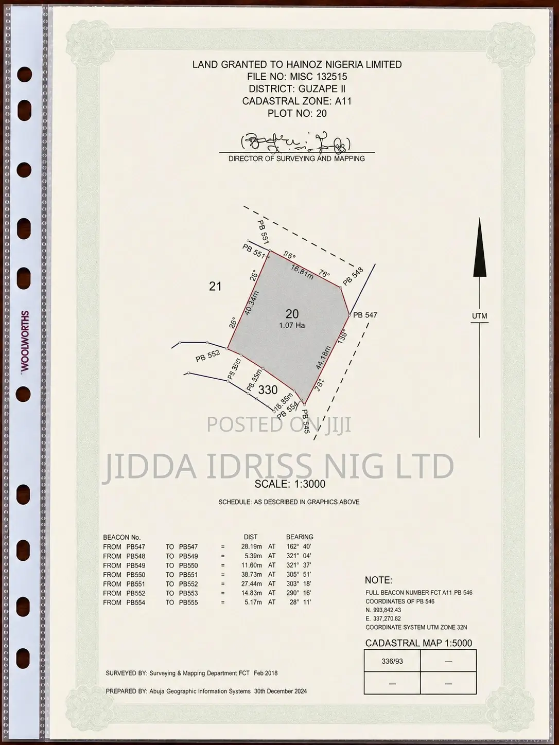 Strategic Filling Station Plot for Sale in Guzape Ii Abuja – 1.07ha