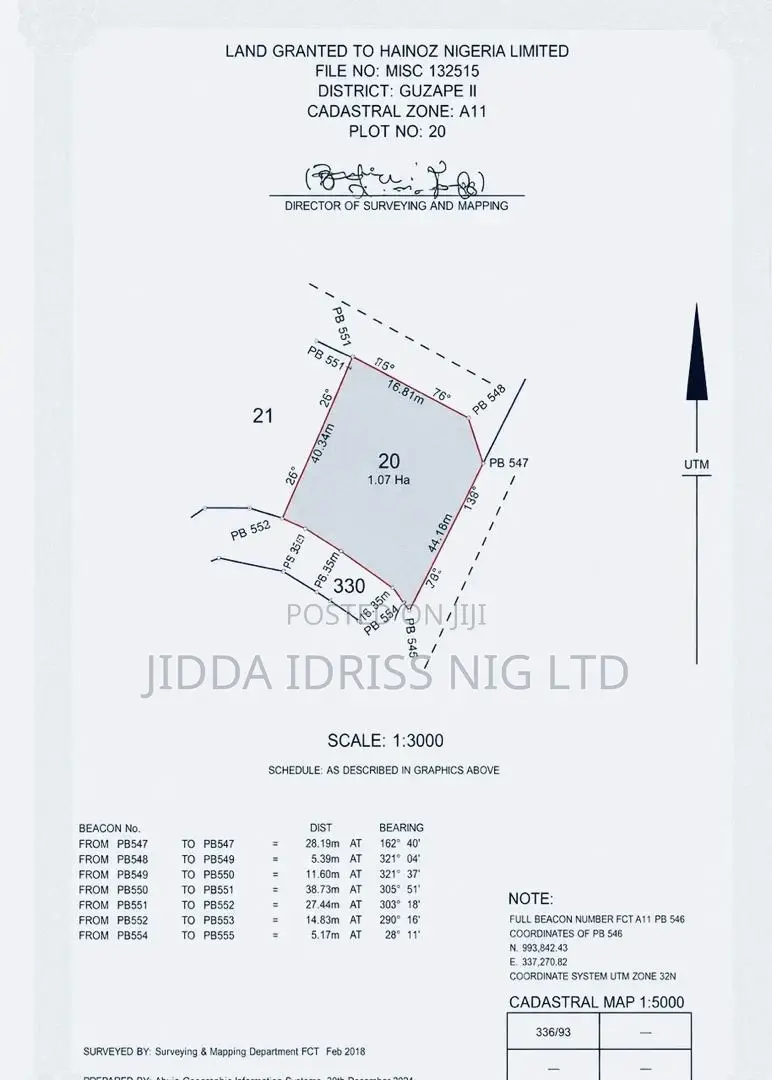 Strategic Filling Station Plot for Sale in Guzape Ii Abuja – 1.07ha