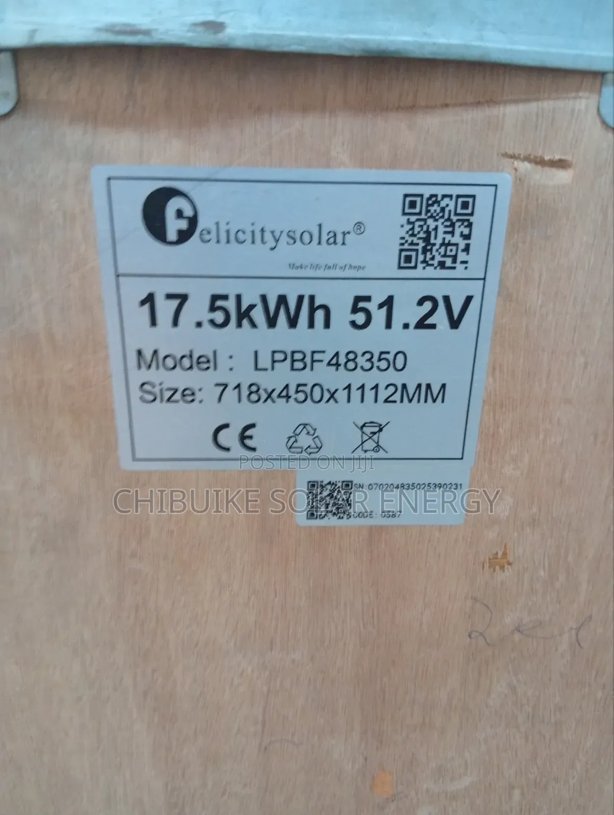 Felicity Solar Lithium Ion Batteries 17.5kwh 51.2v