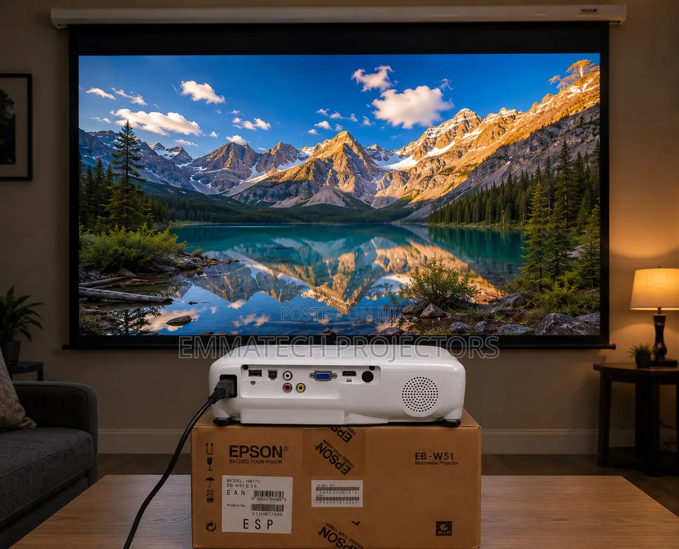 Epson W51 Portable Wxga Hd Projector for Movies Presentations
