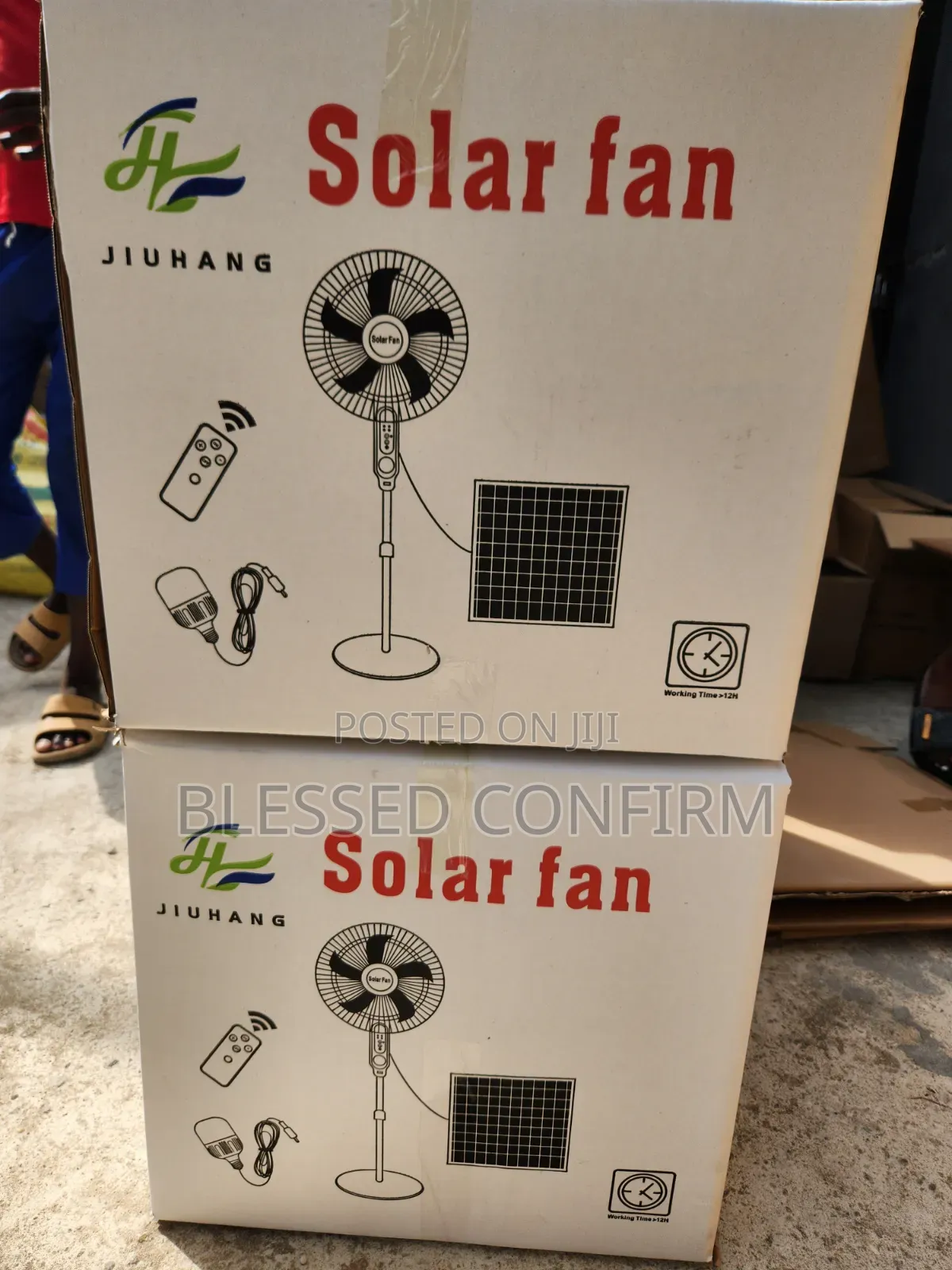16" Inches Solar Rechargeable Standing Fan