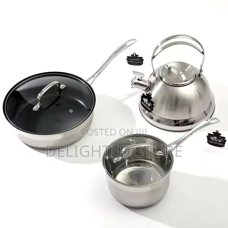12pcs Original Zepter German Stainless Steel Double Bottom Kitchen Pot