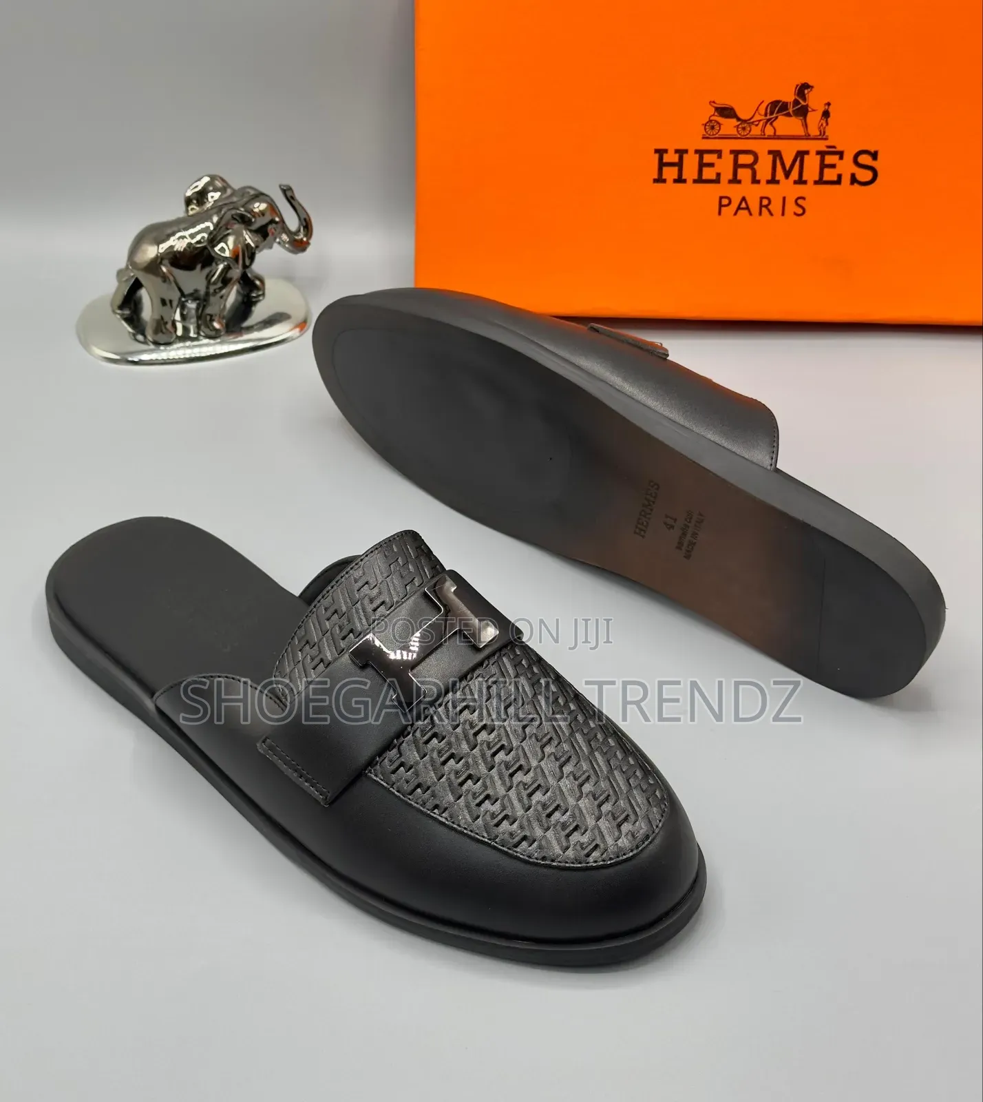 Mens Half Shoes Leather Mules
