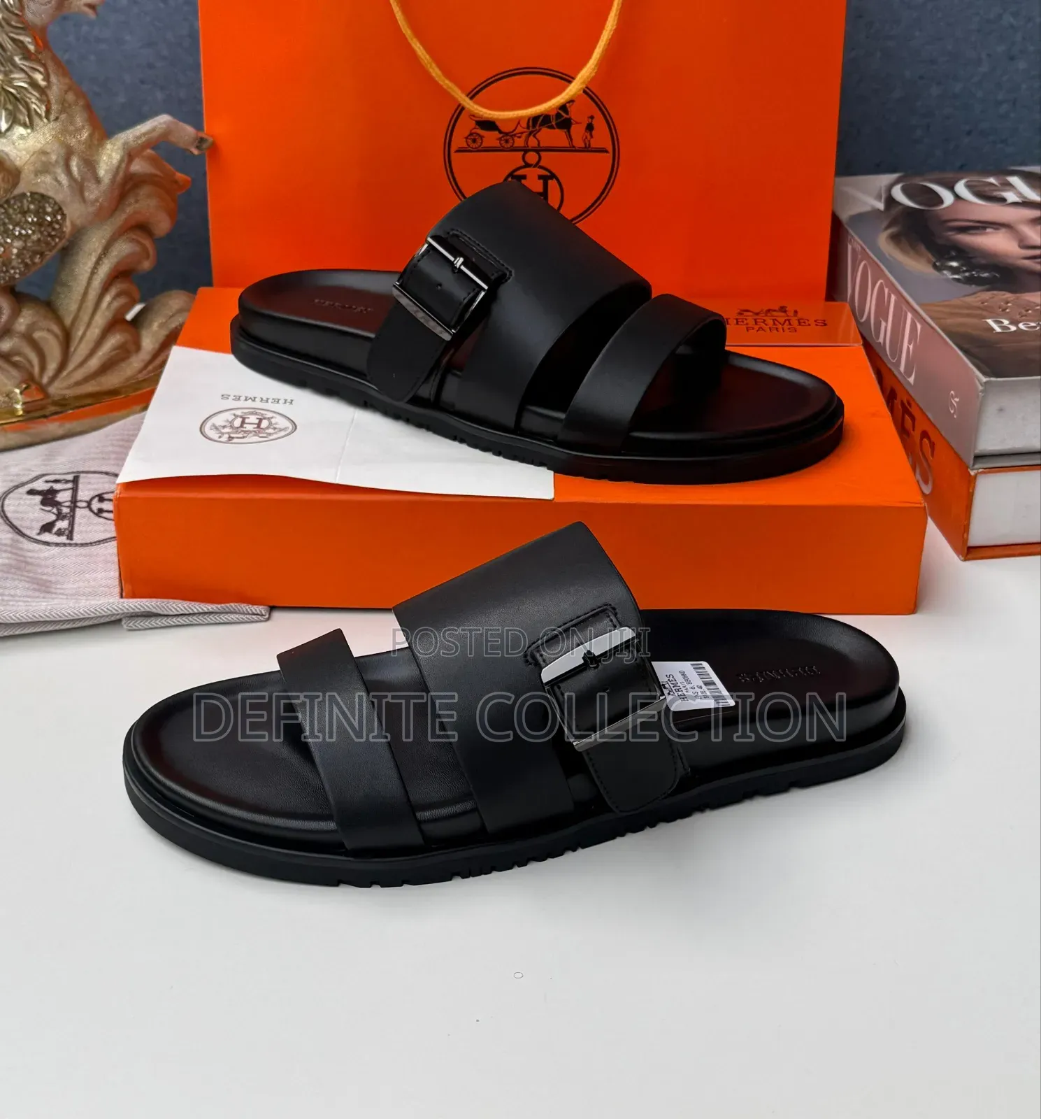 Hermes Luxury Leather Slippers