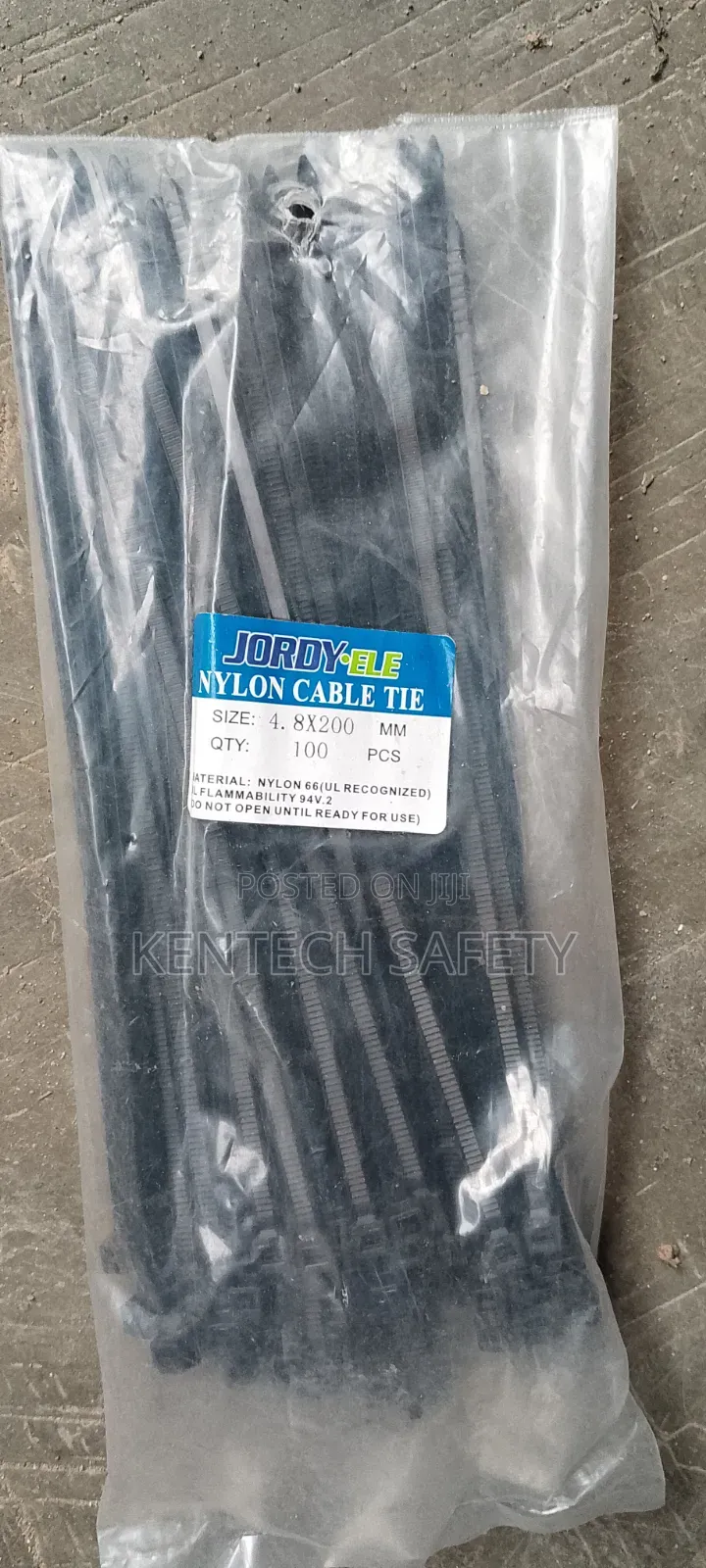 Black Cable Ties Long and Thick 4.8mmx200mm