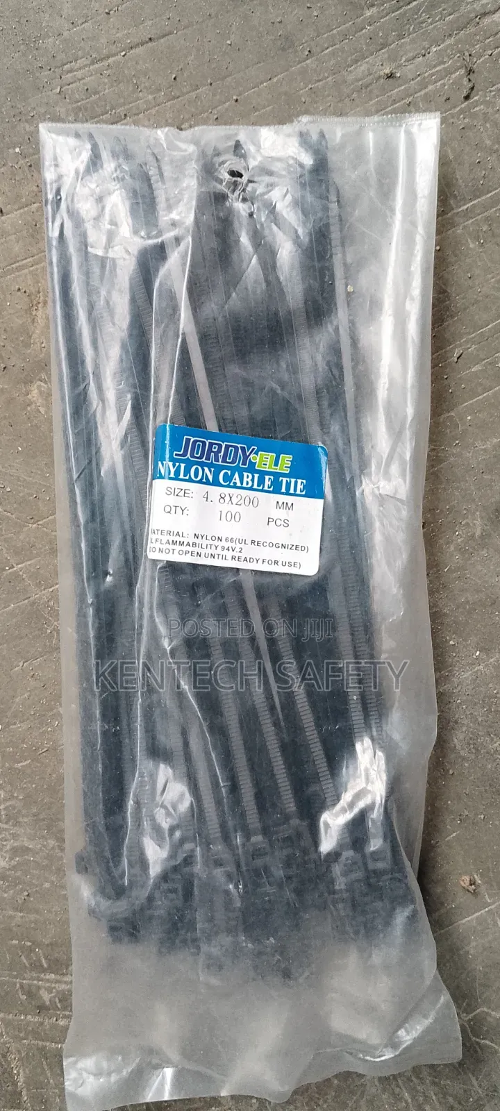 Black Cable Ties Long and Thick 4.8mmx200mm
