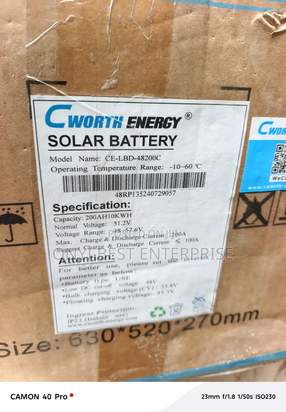 C Worth Lithium Ion Battery 10kwh 48v LBD