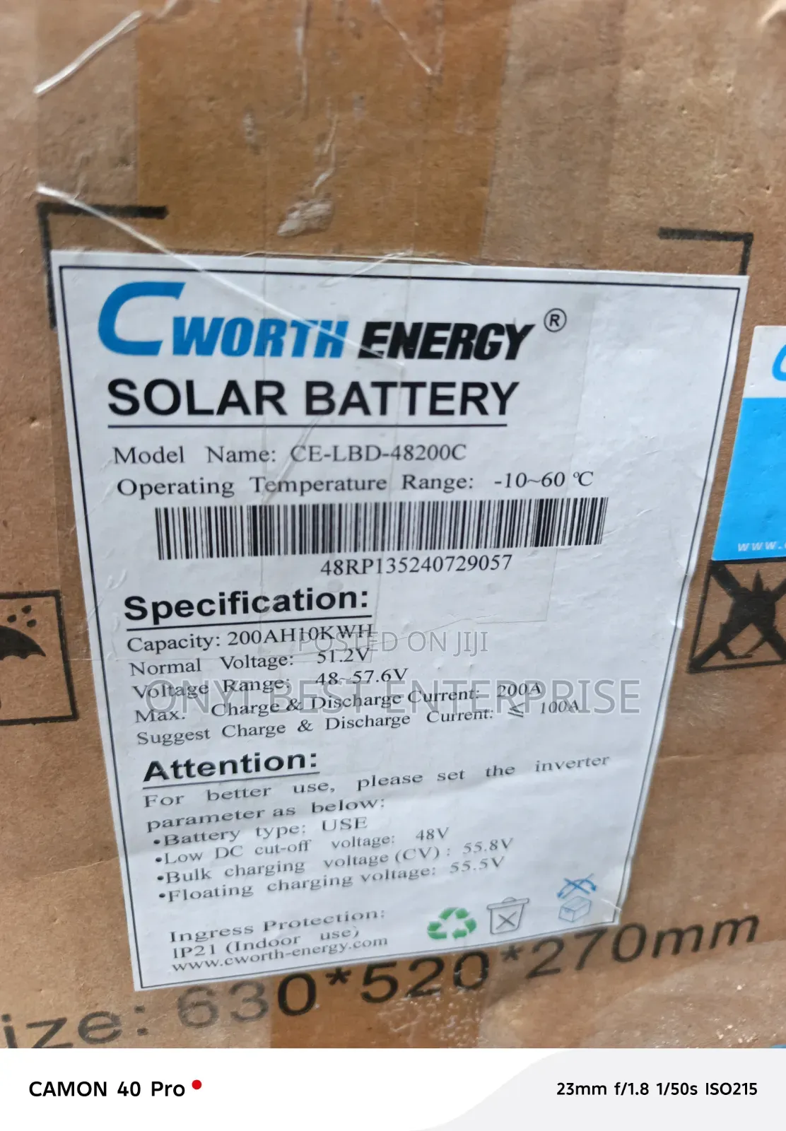 C Worth Lithium Battery 10kwh 51.2v Brand New One
