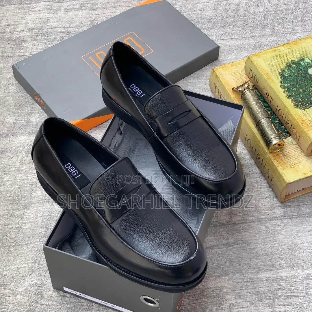Men Shoes Leather Penny Loafersnin Black and Brown