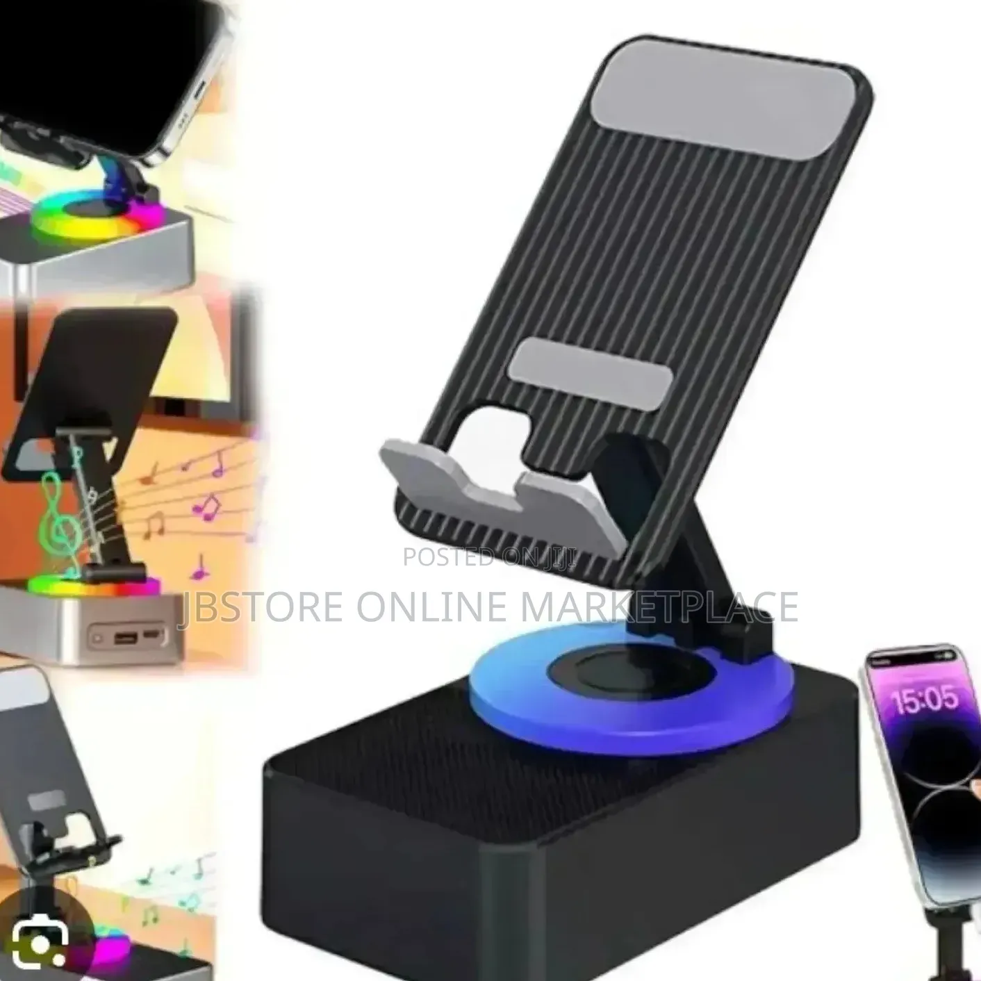 3-in-1 Desktop Phone And Laptop Stand With Bluetooth Speaker