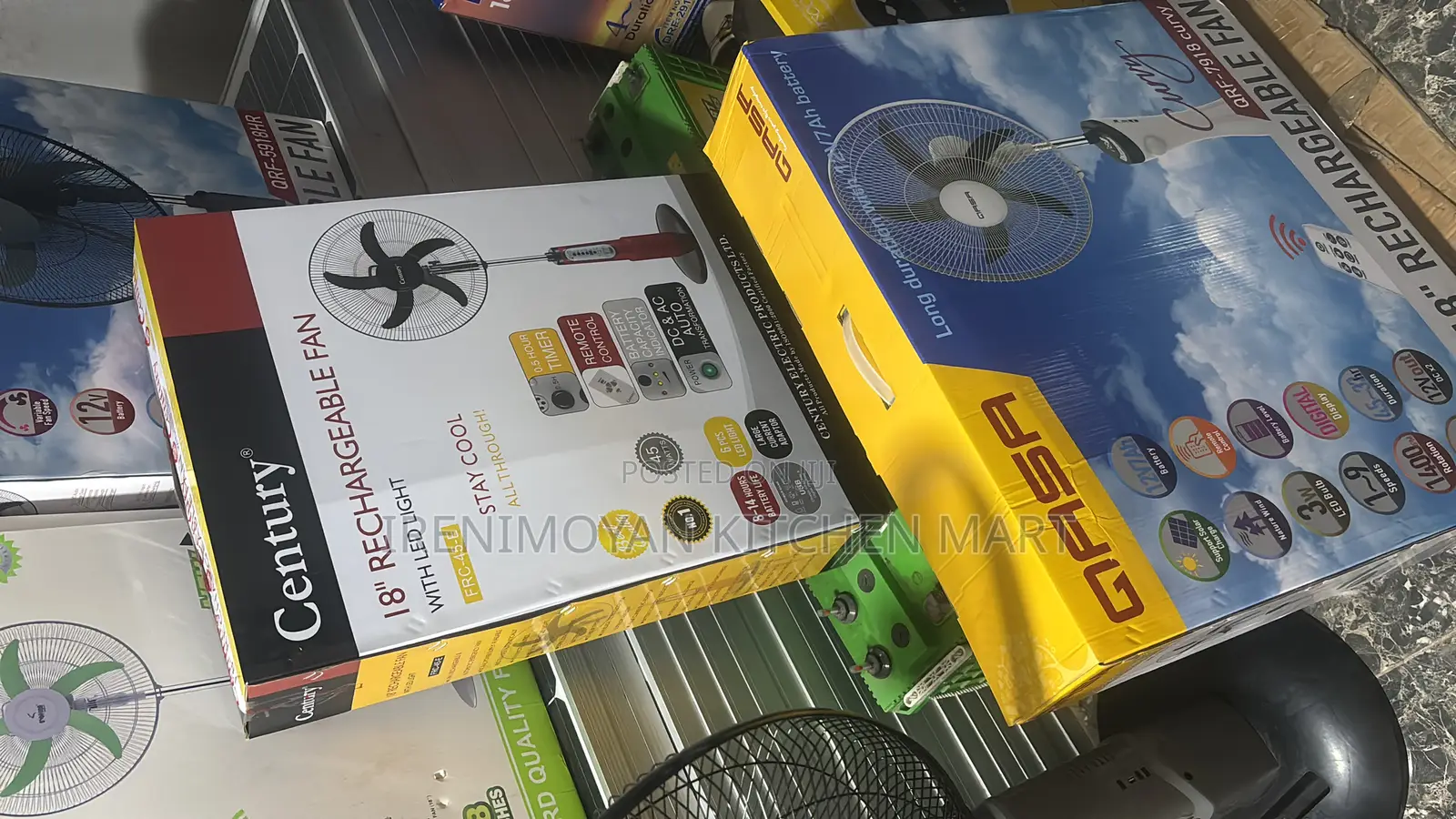 Century 18” Rechargeable Fan + Led Light | Remote | 8–14hrs Battery