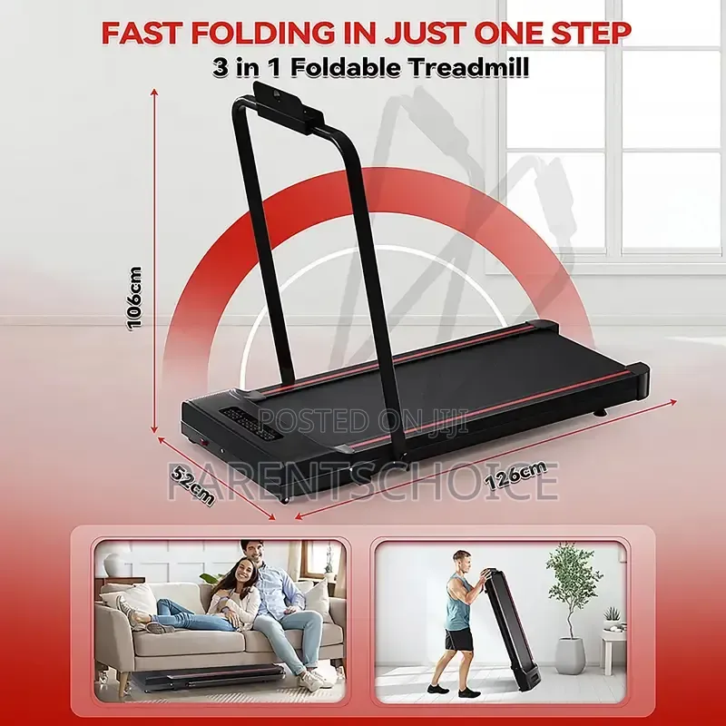 Compact Walking Pad Treadmill With Safety Handrail