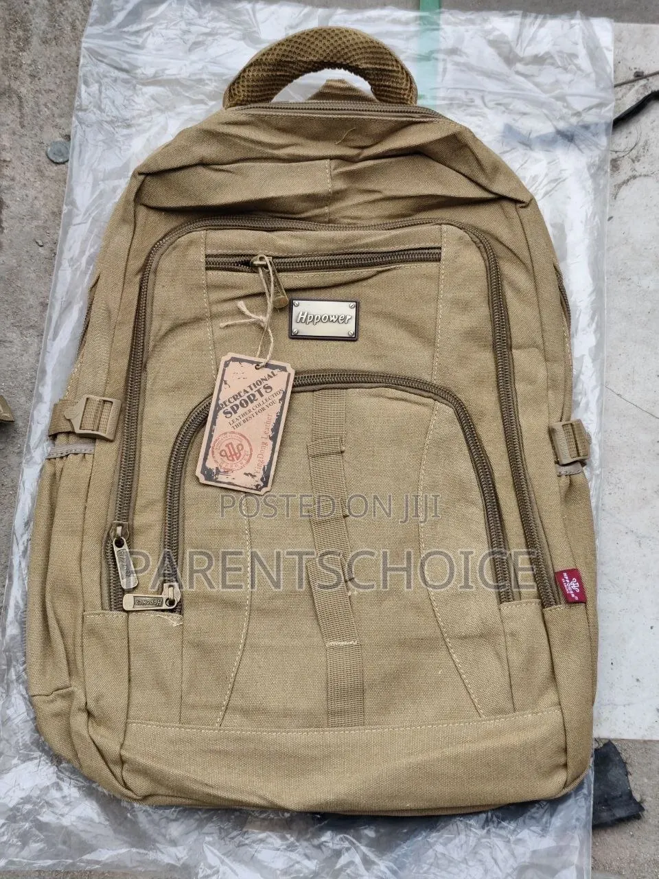 Hppower Khaki Durable Laptop And School Backpack.- 22inch