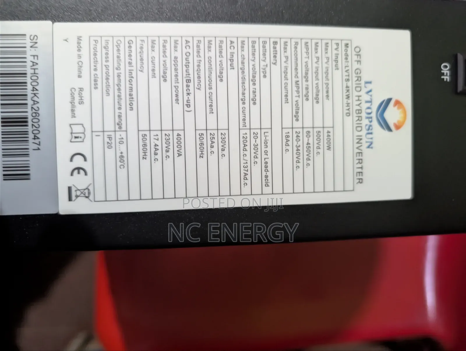 Lvtopsun 4kva Off-Grid Hybrid Inverter