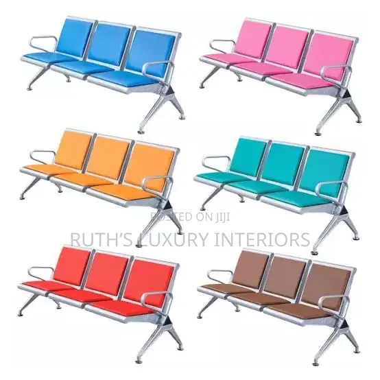 Generic Reception/ Airport Waiting Chair With Leather Seat