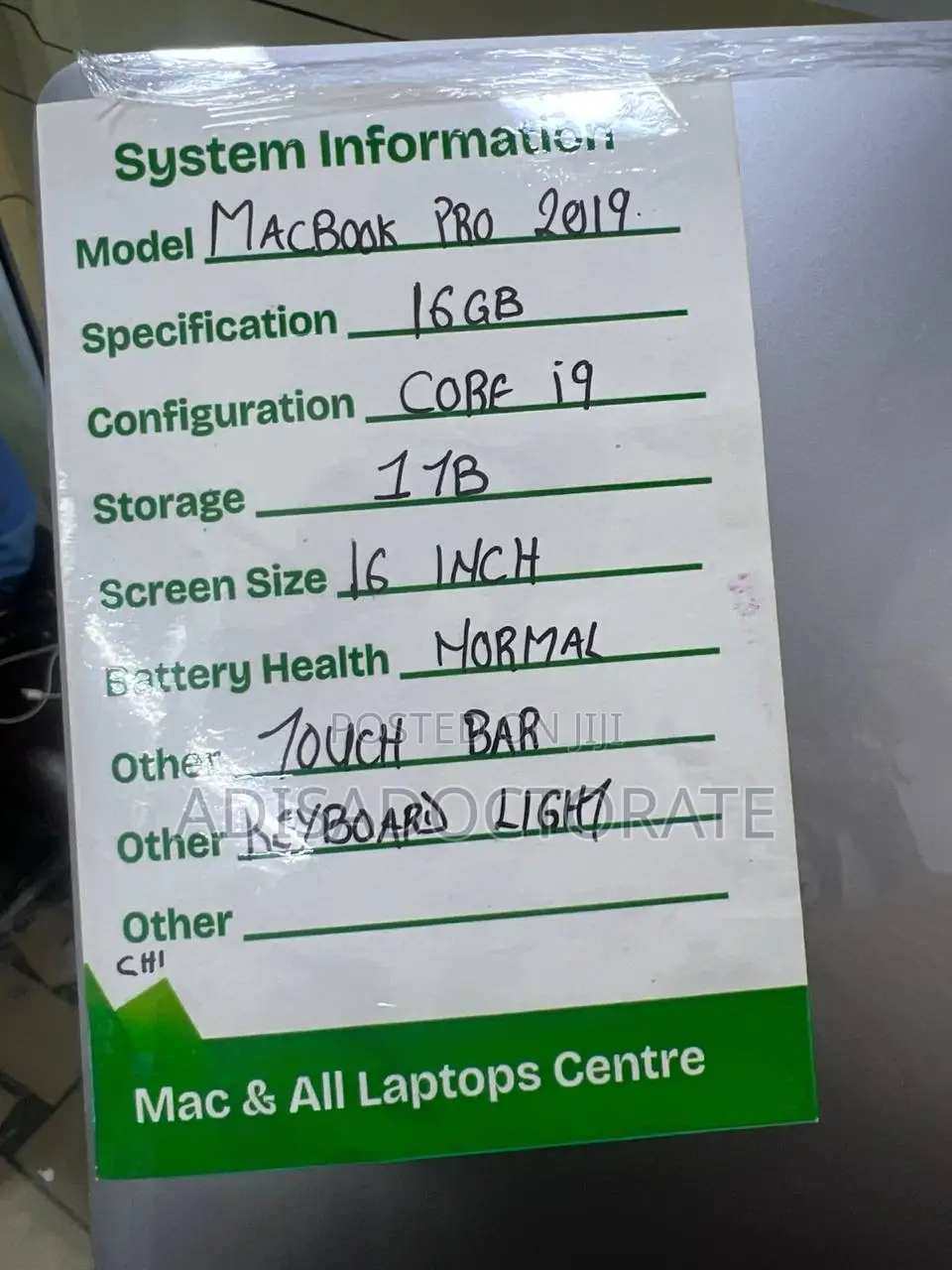 Laptop Apple MacBook Pro 2019 16GB Intel Core i9 SSD 1T