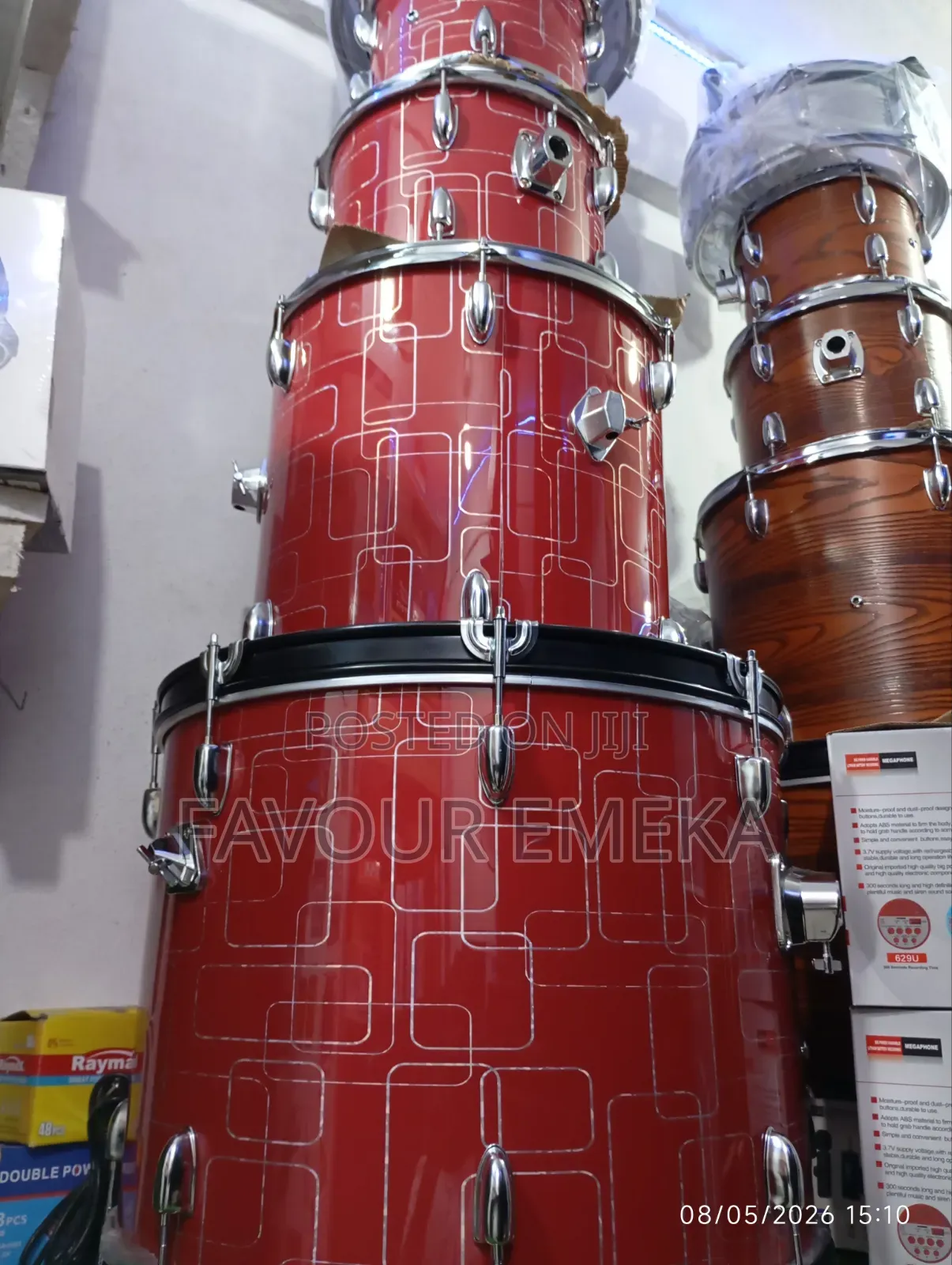Red Square Yamaha Drum Set