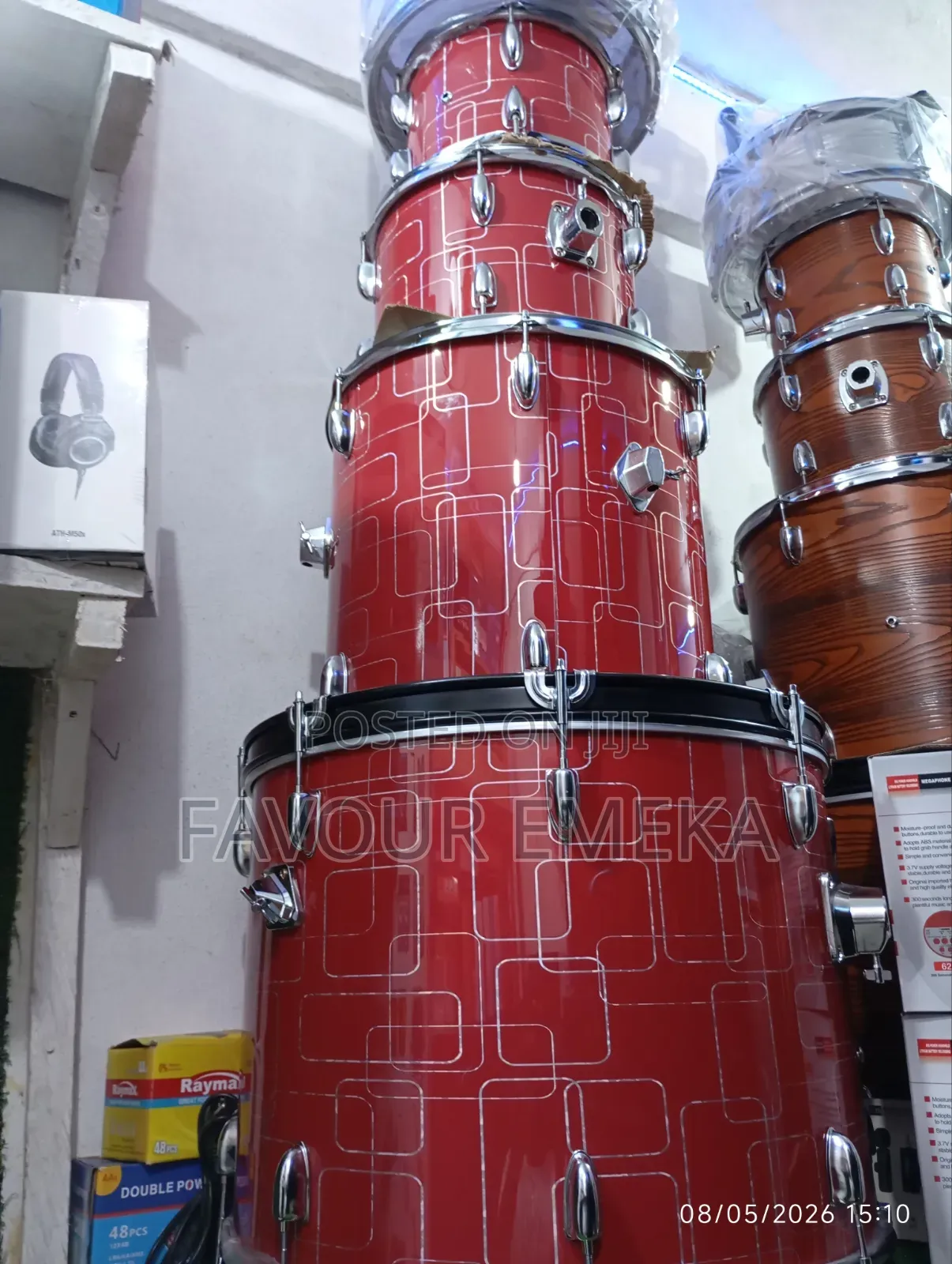 Red Square Yamaha Drum Set