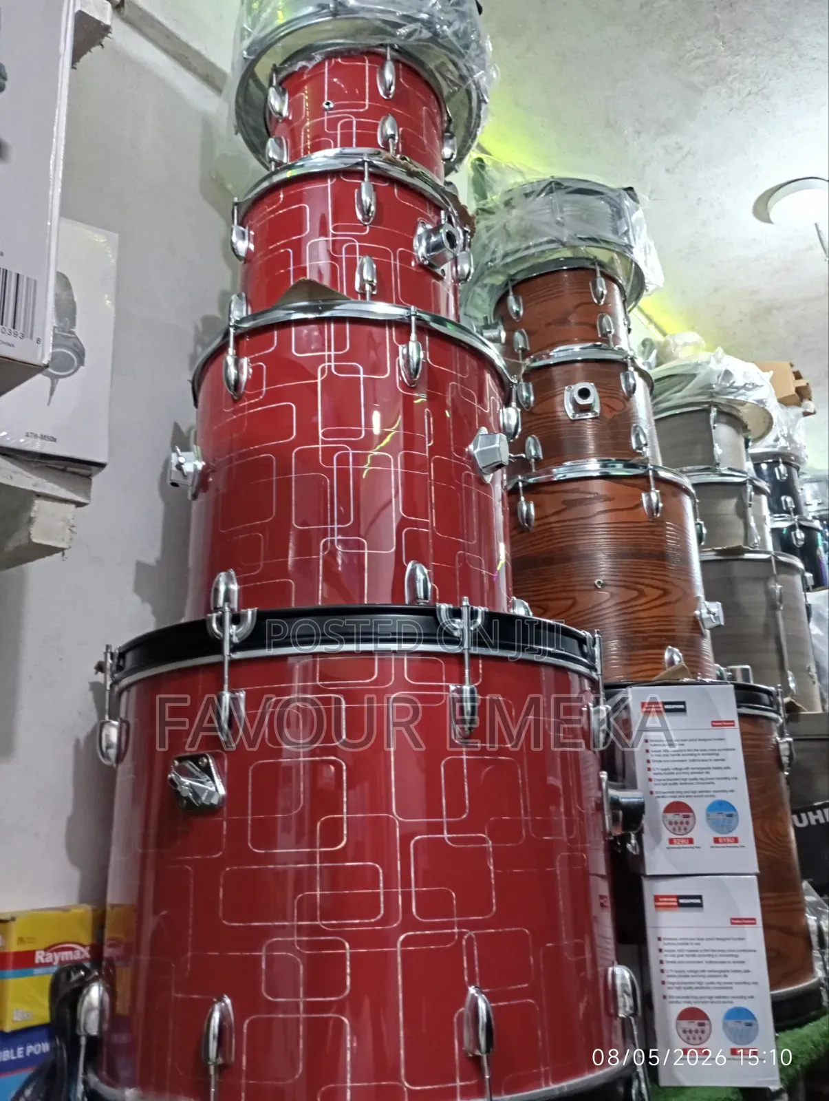 Red Square Yamaha Drum Set