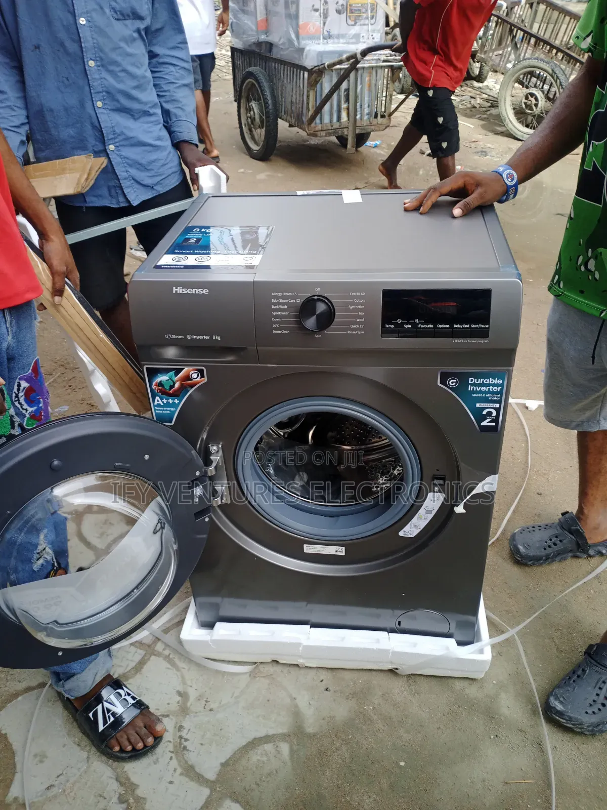 8kg Hisense Wash and Spin Automatic Inverter Washing Machine, 2