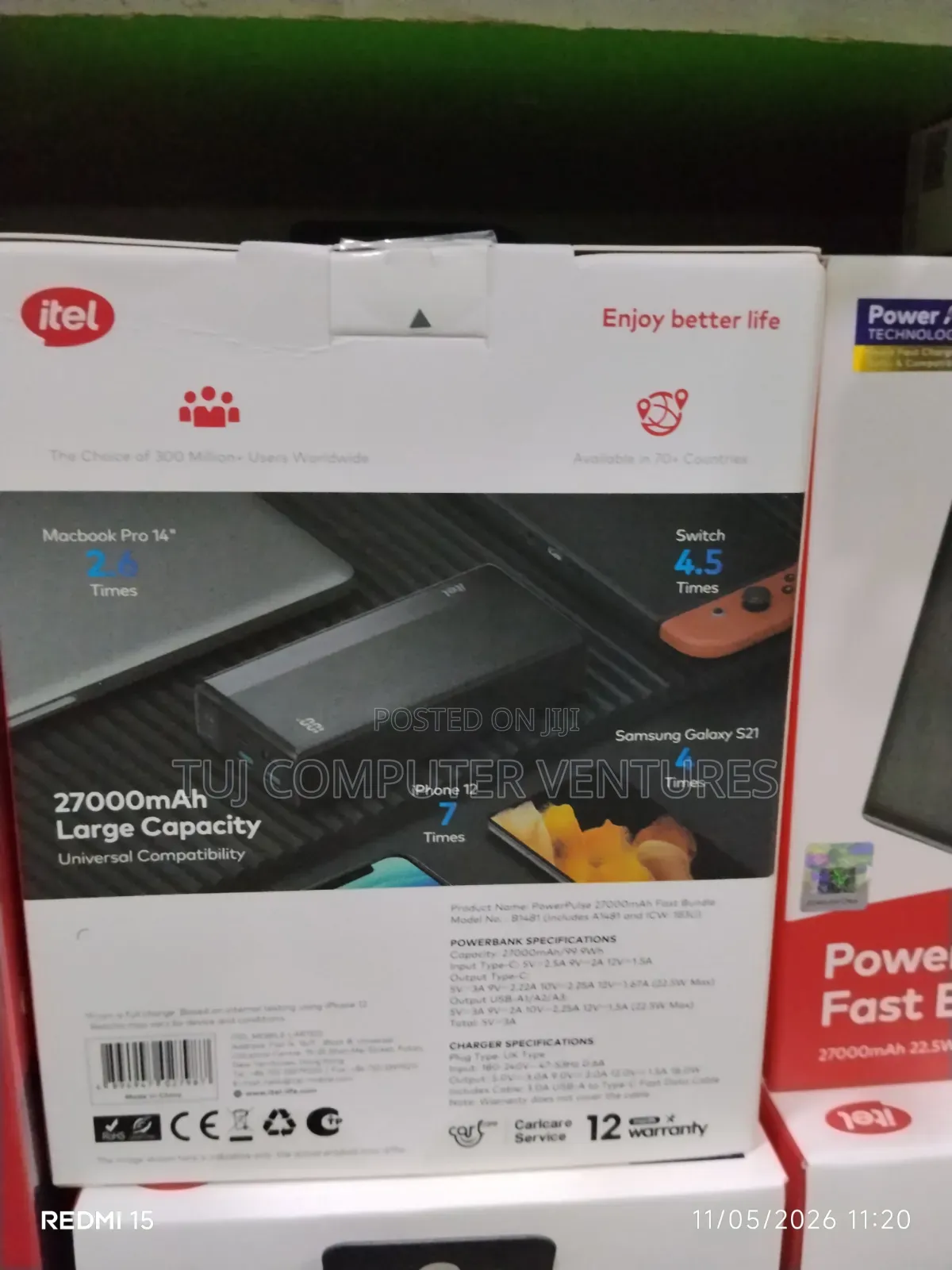 Itel 27000mah 22.5w With Charger