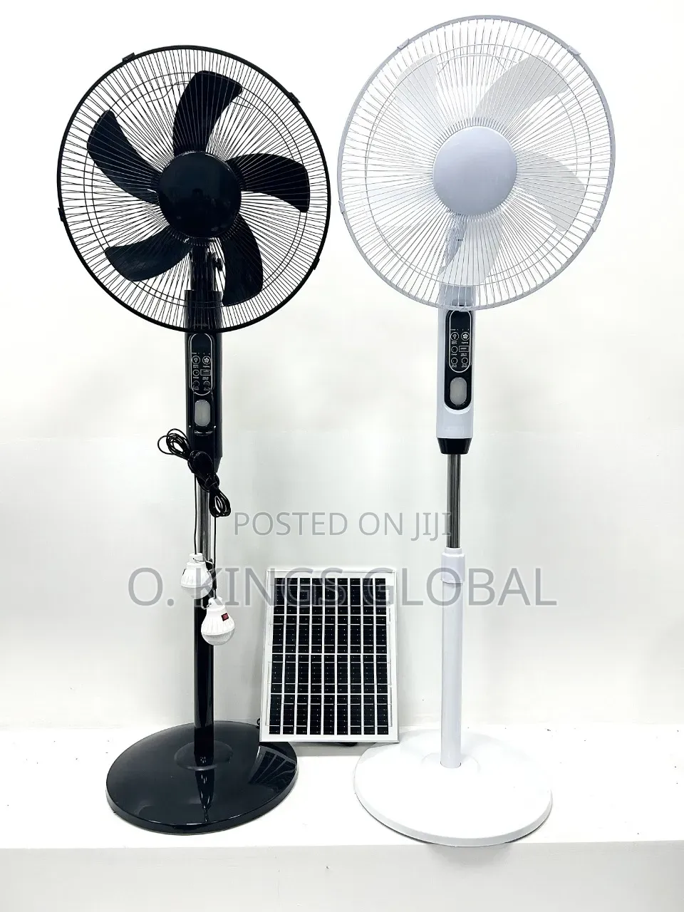 16 Inches Solar Powered Standing Fan, With Solar Panel and Ac Adapter.
