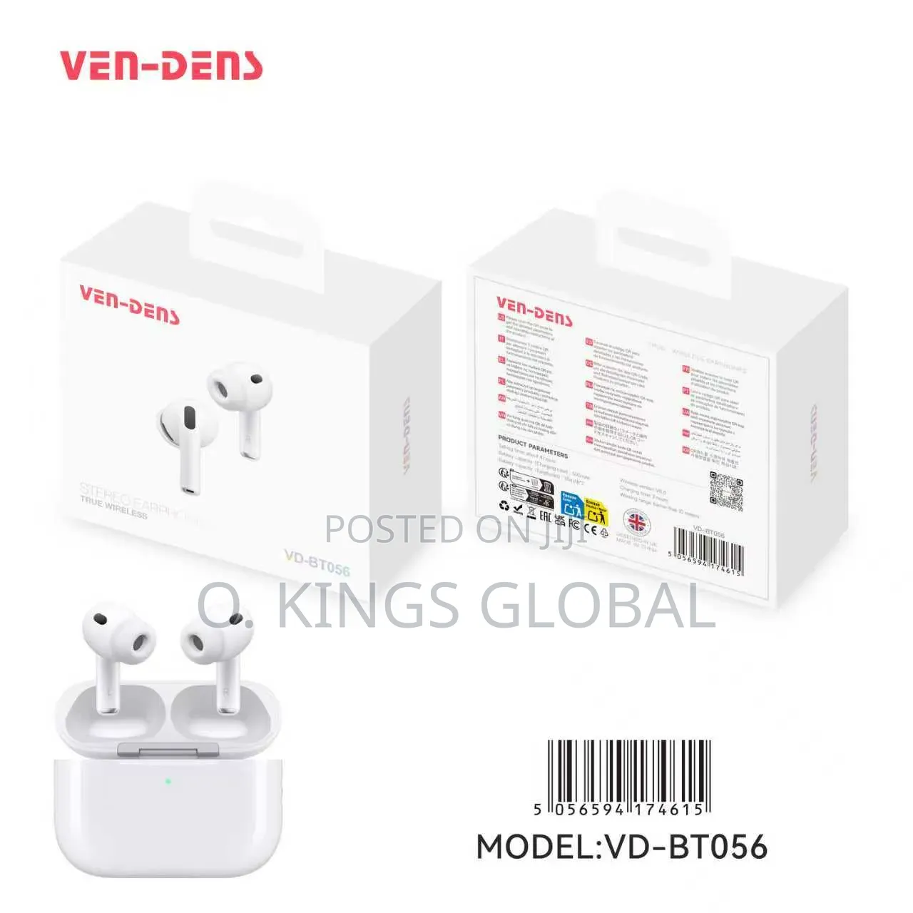 Original TWS Bluetooth Earphones Earpod 5hrs Play Music, Ven-Dens