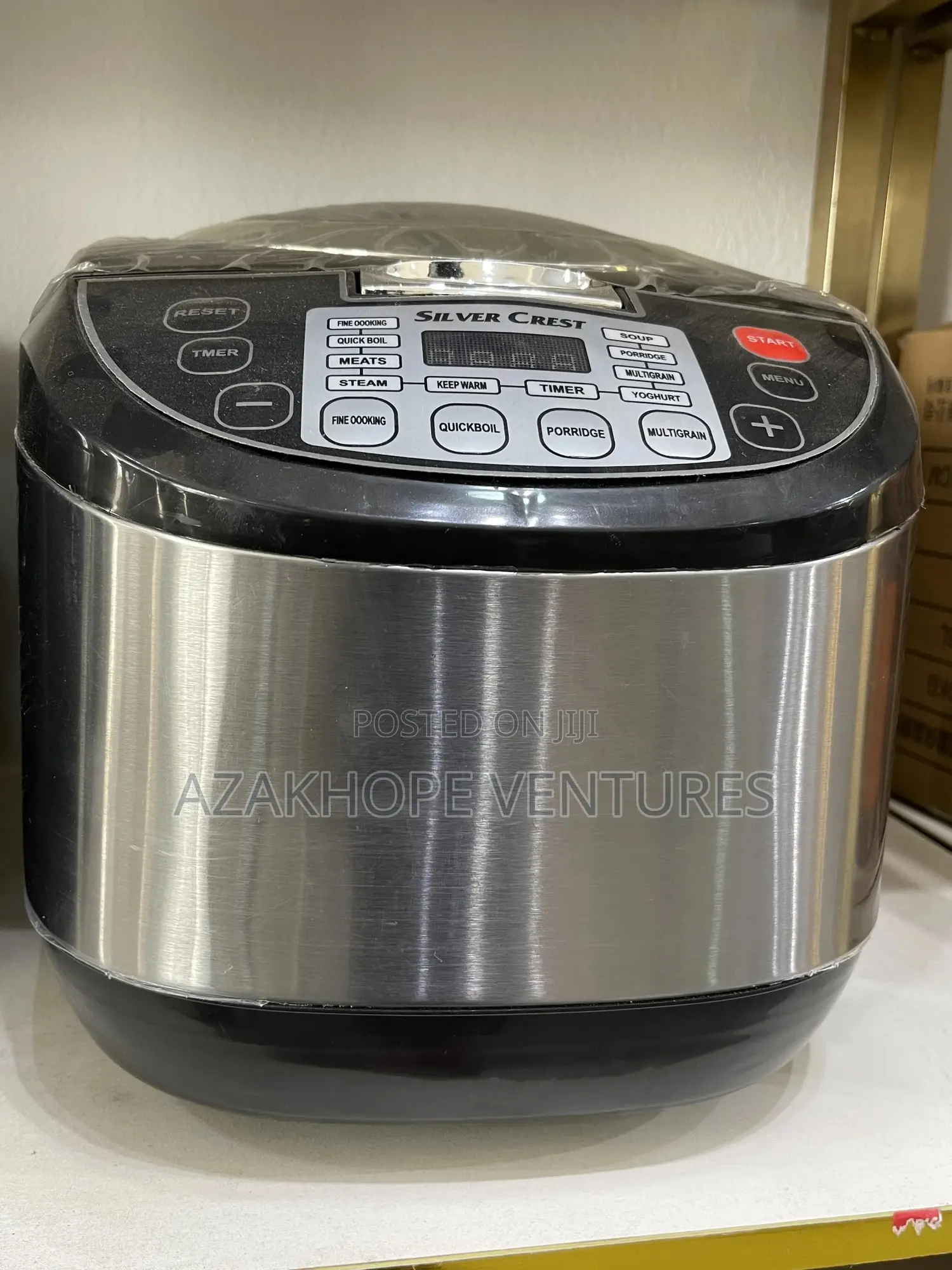 5-Liter Silver Crest Multifunctional Electric Rice Cooker.