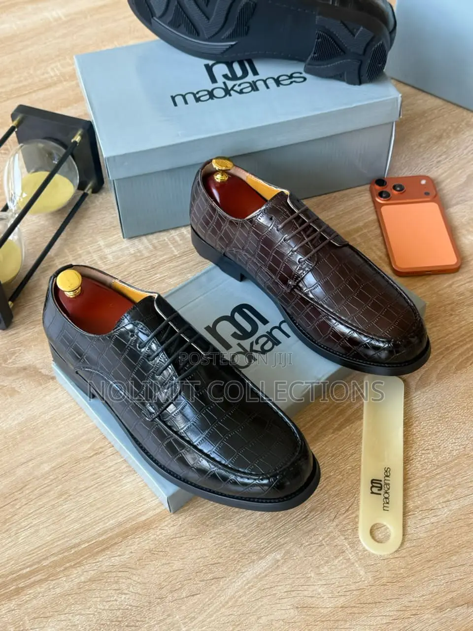 Men's Leather Crocodile Skin Derby Shoe
