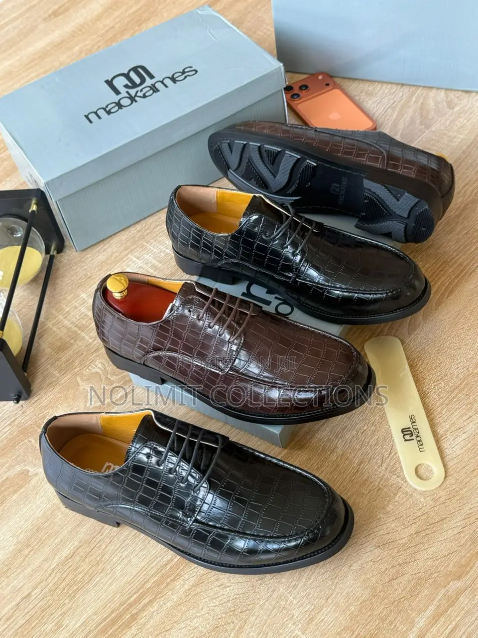 Men's Leather Crocodile Skin Derby Shoe