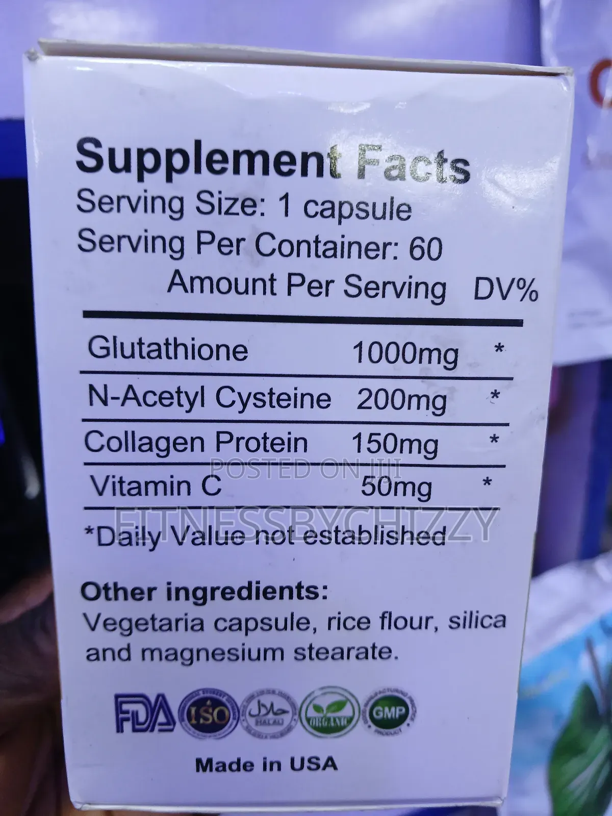 Natures Cure Glutathione Skin Whitening 50,000mg X 60 Softgels