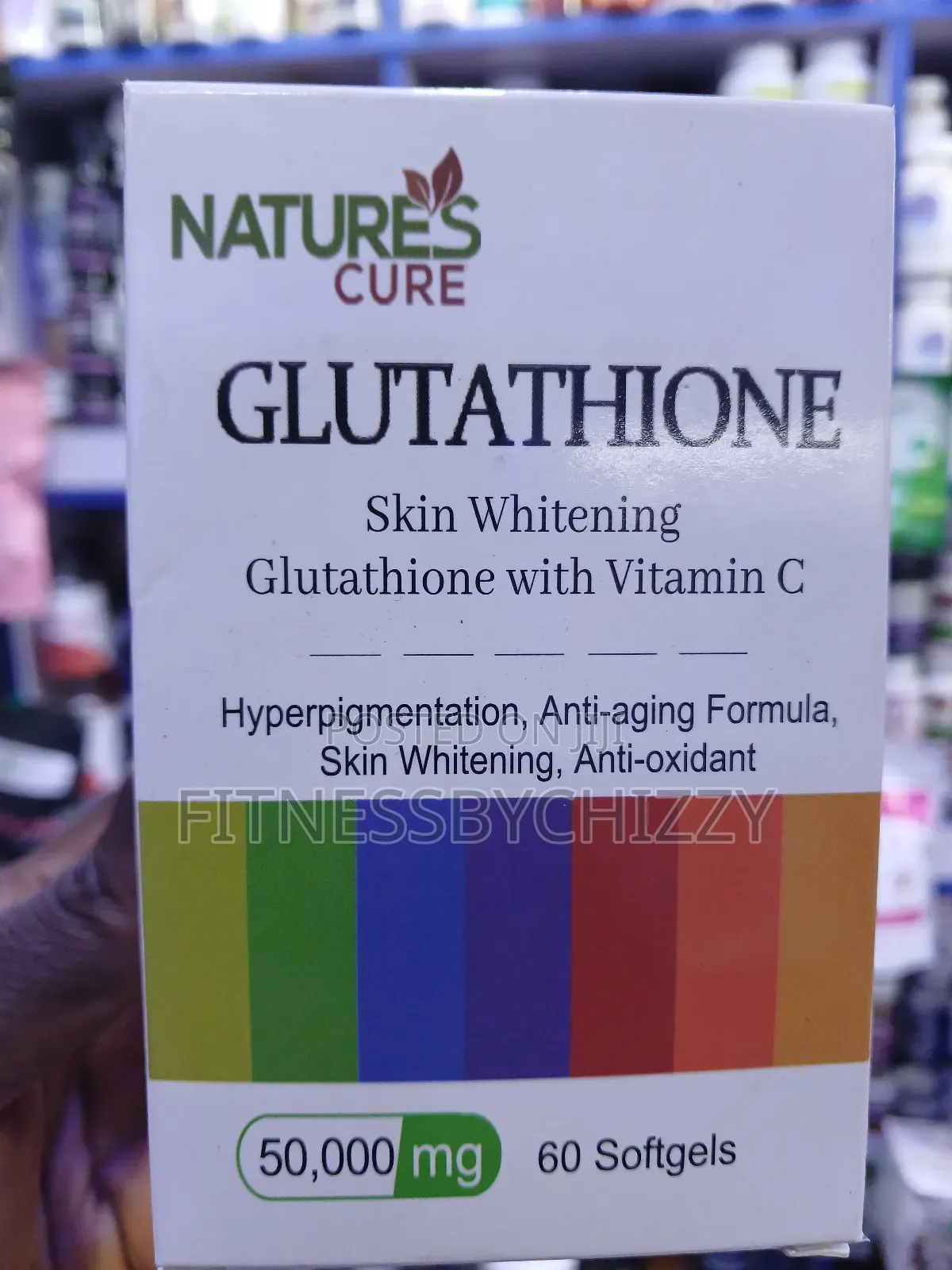 Natures Cure Glutathione Skin Whitening 50,000mg X 60 Softgels