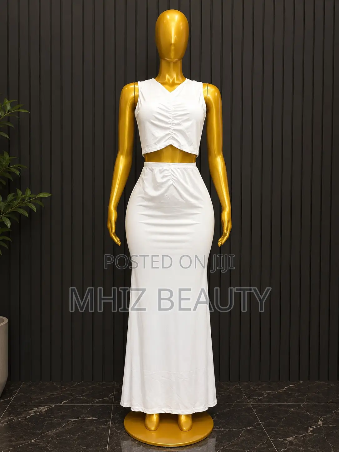 Elegant White Two-Piece Maxi Set