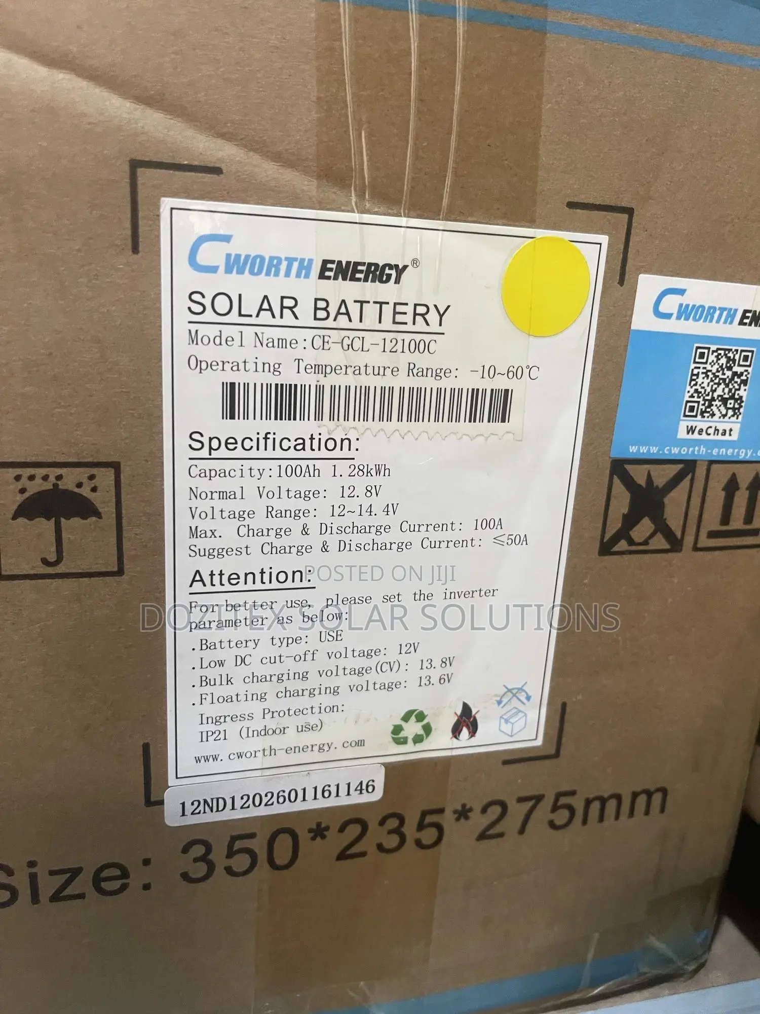 1kw/12v Cworth Lithium Battery