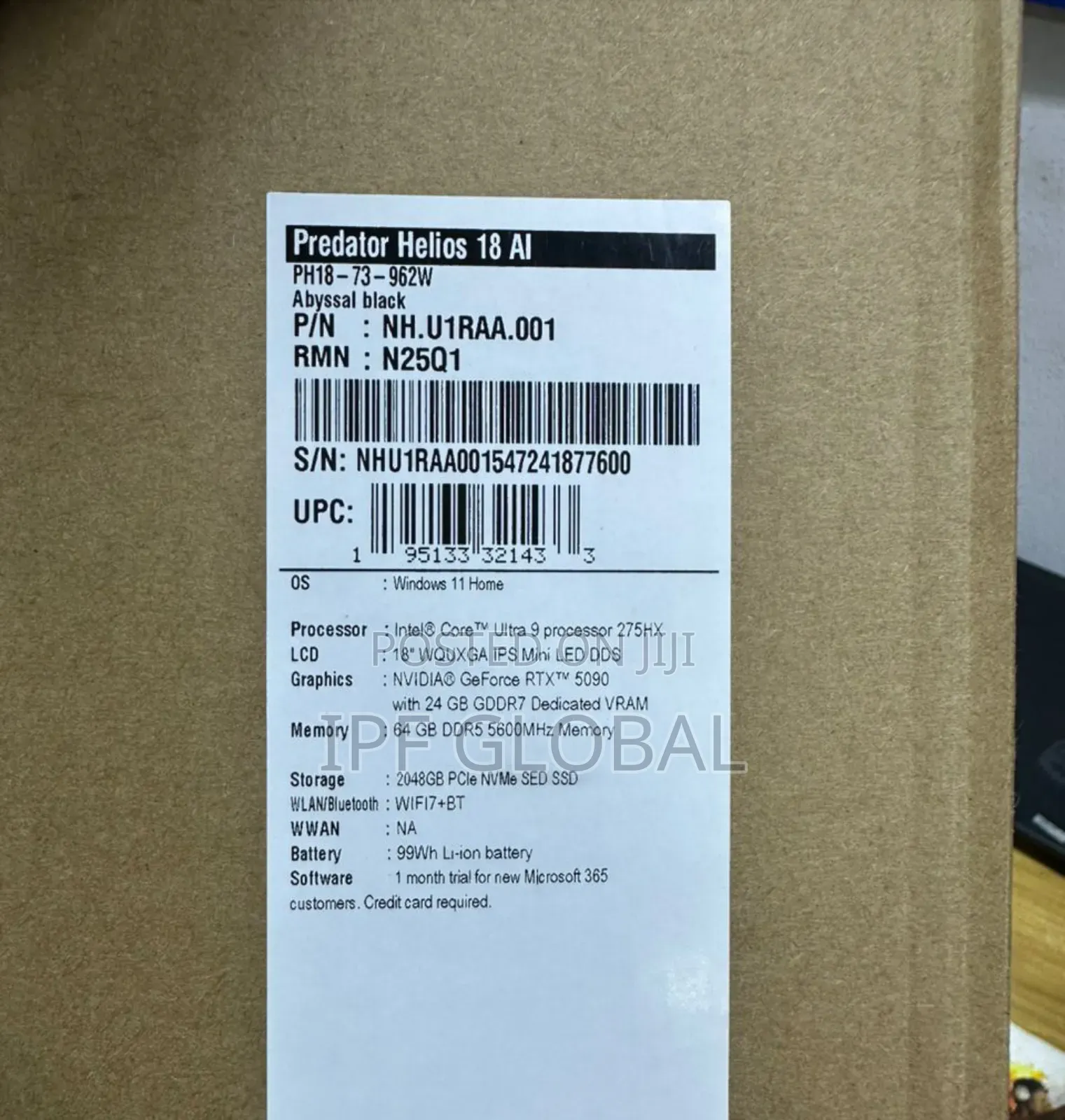 New Laptop Acer 64GB Intel Core Ultra 9 SSD 1T