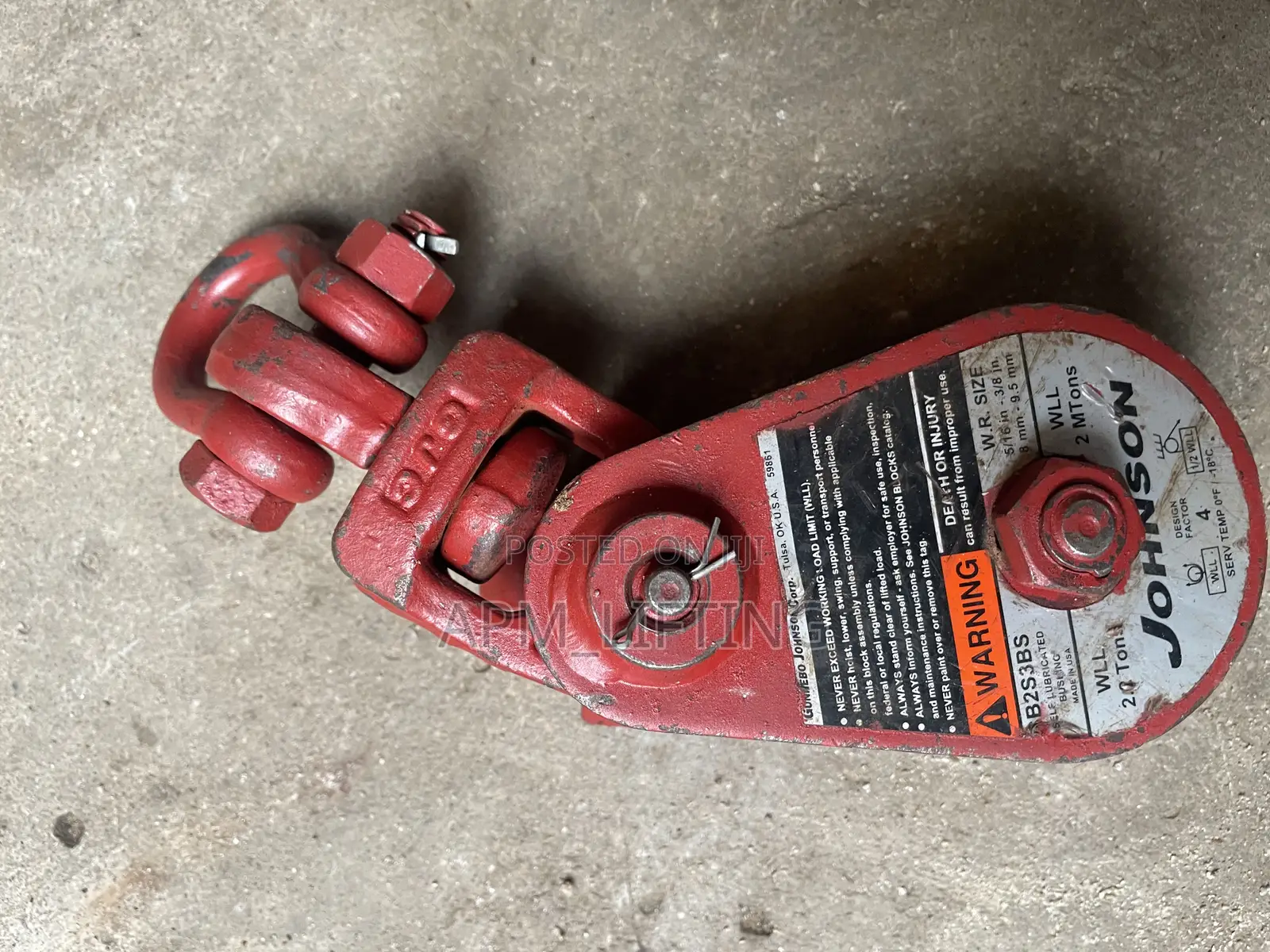 2ton Johnson Heavy Duty Snatch Block