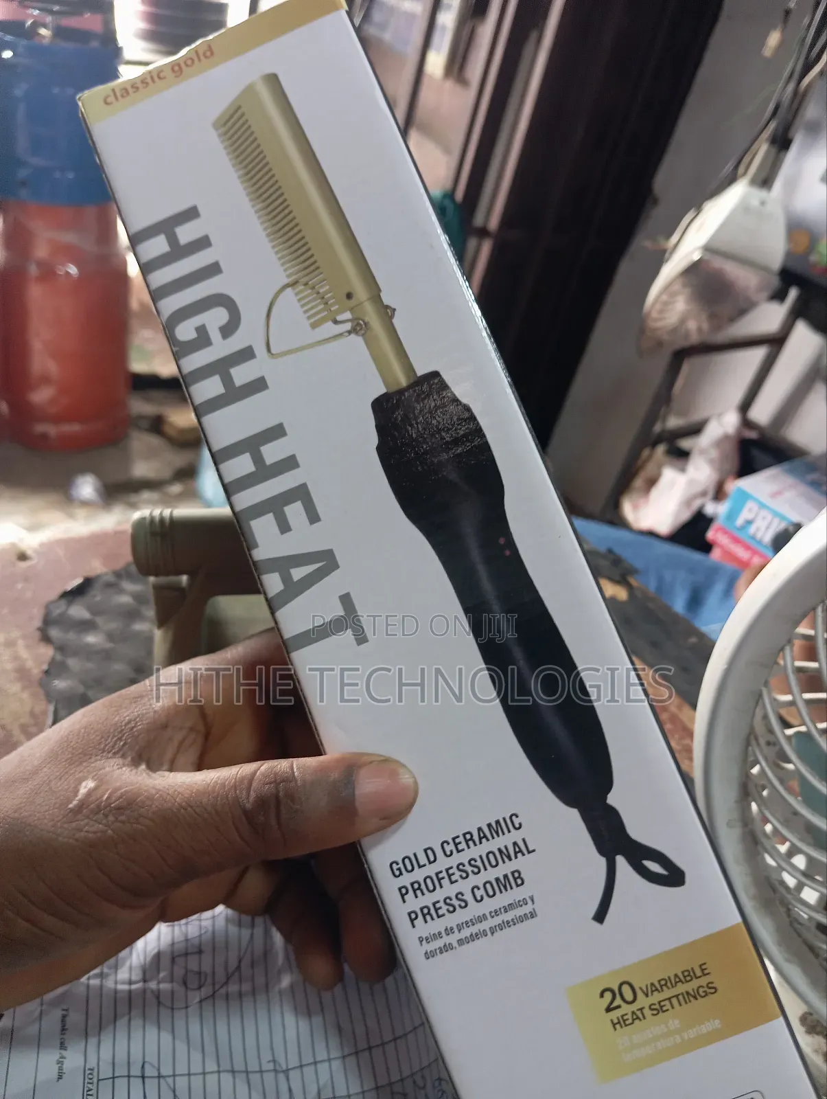 Hot Comb Golden Ceramic Professional Press Comb